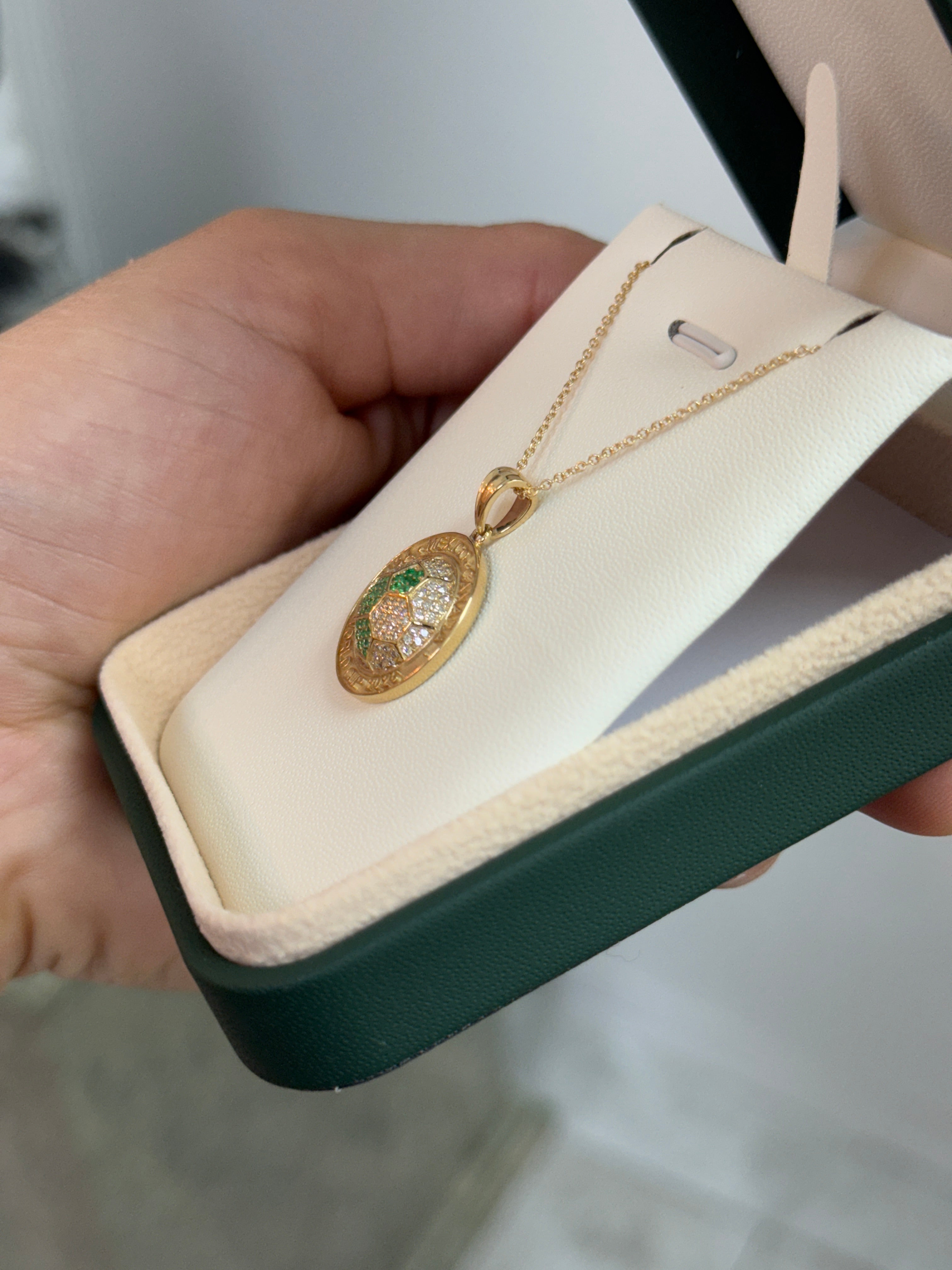 FIFA World Cup 2026 Soccer Ball Pendant in 14K Yellow Gold with Emeralds and Diamonds