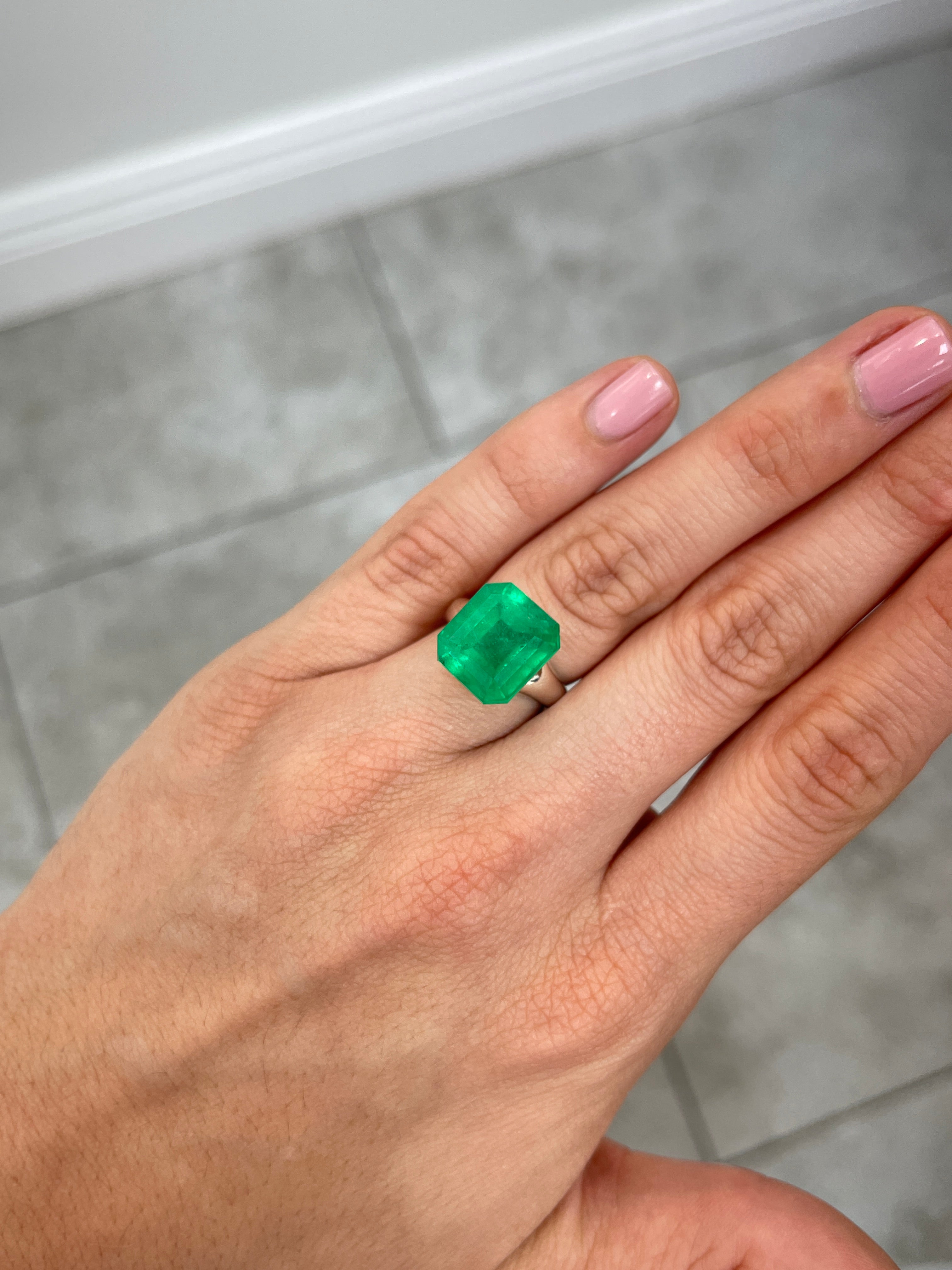 LARGE 10.13 Carat 14x13 Muzo Deep Jungle Natural Loose Colombian Emerald-Emerald Cut - JR Colombian Emeralds