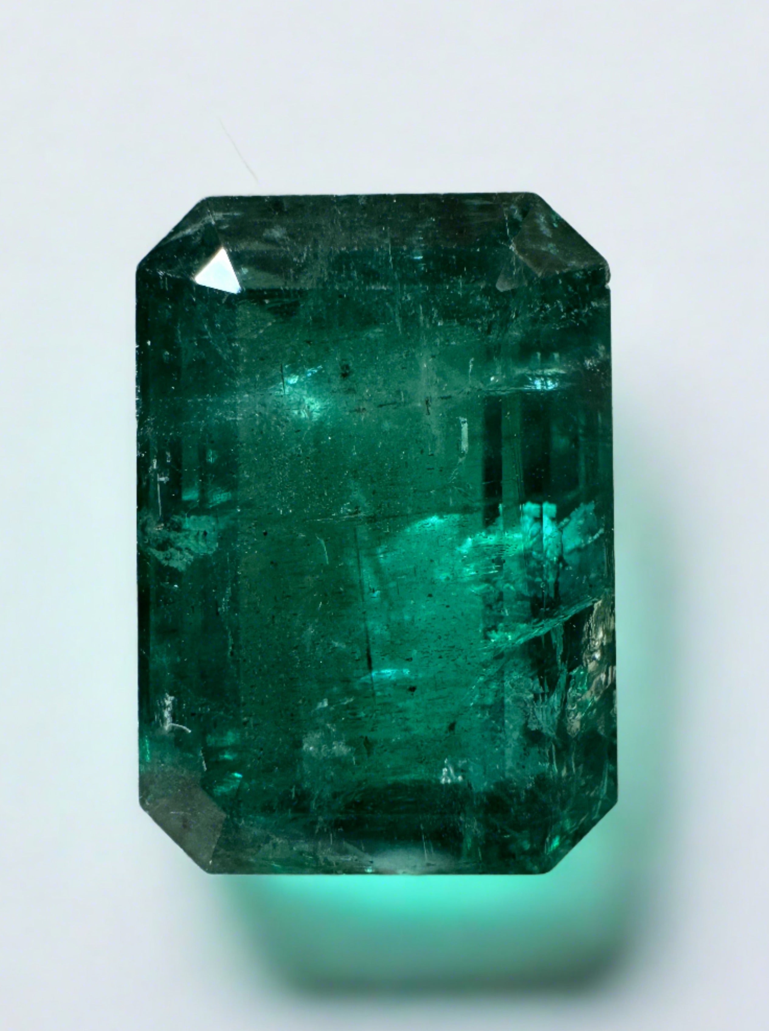 10.99 Carat 15x11 Elongated Deep Green Natural Loose Zambian- Emerald Cut - JR Colombian Emeralds