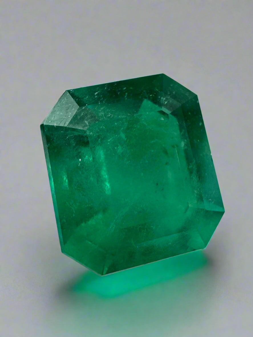 LARGE 13.04 Carat Large 15x14 AAA+ Loose Colombian Emerald- Emerald Cut - JR Colombian Emeralds