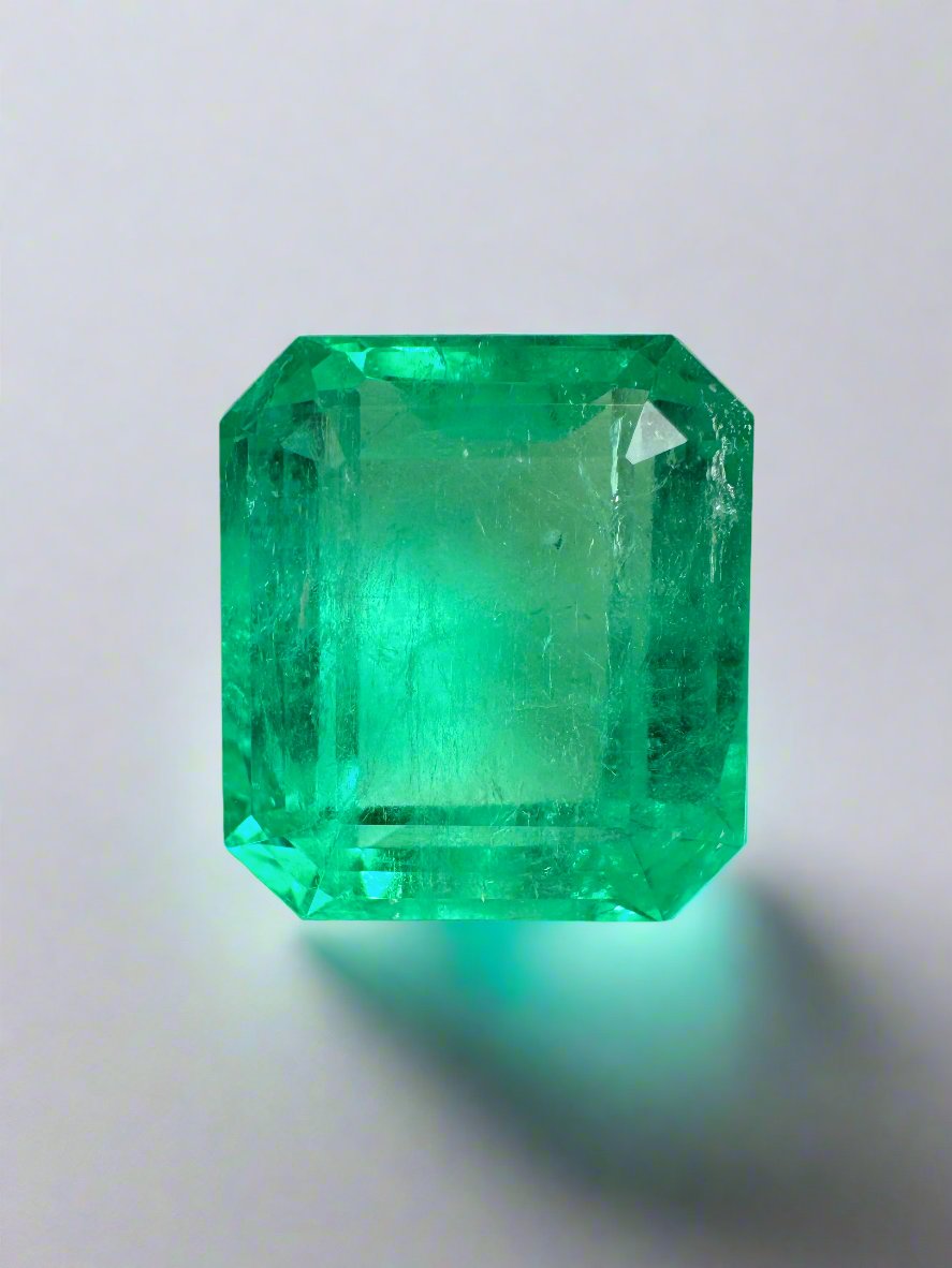 Large 13.82 Carat 15x14 Loose Colombian Emerald- Emerald Cut - JR Colombian Emeralds
