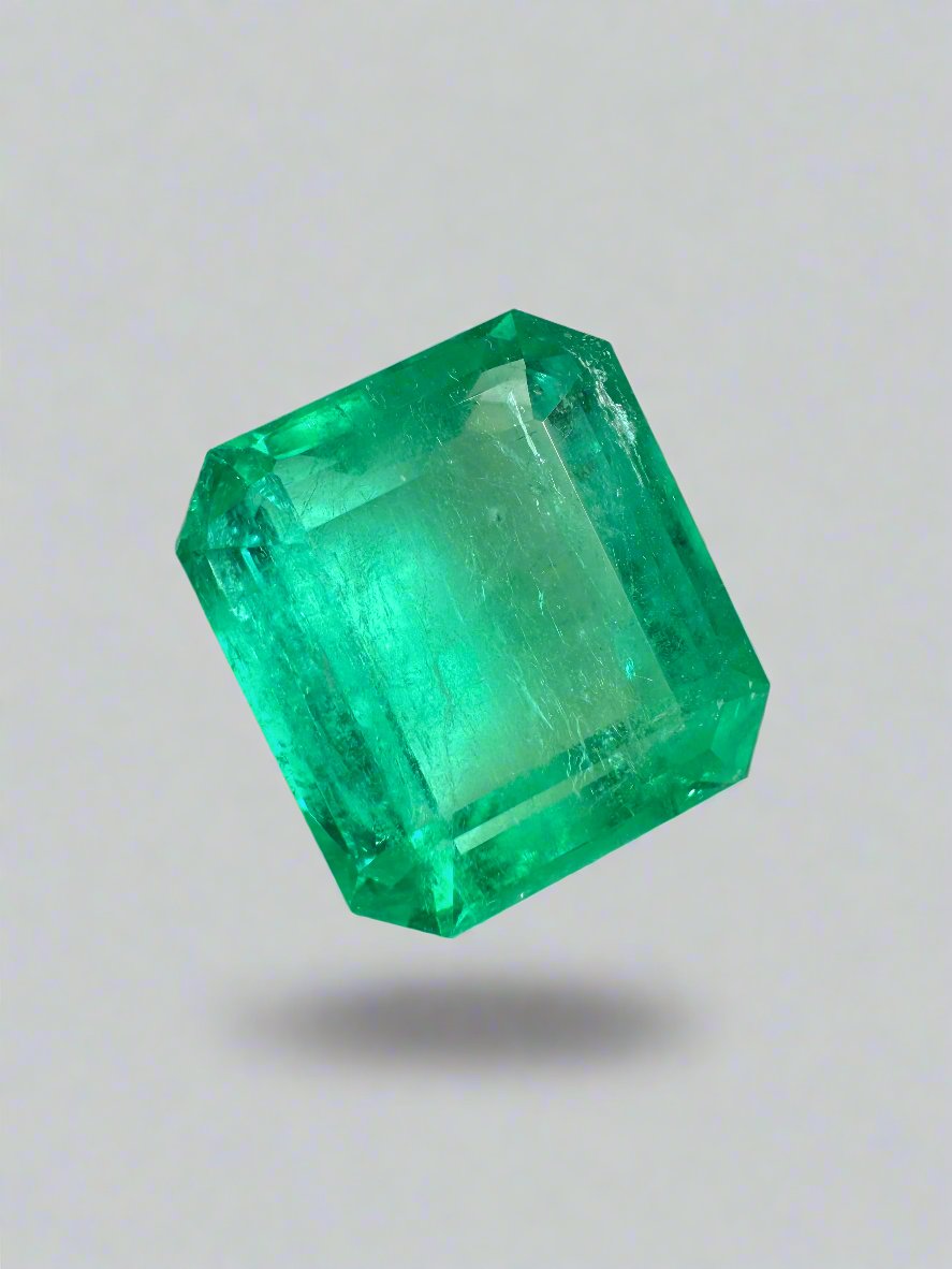 Large 13.82 Carat 15x14 Loose Colombian Emerald- Emerald Cut - JR Colombian Emeralds