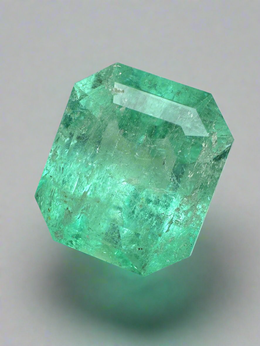Large 20.44 Carat 18x16 XL Medium Loose Colombian Emerald- Emerald Cut - JR Colombian Emeralds