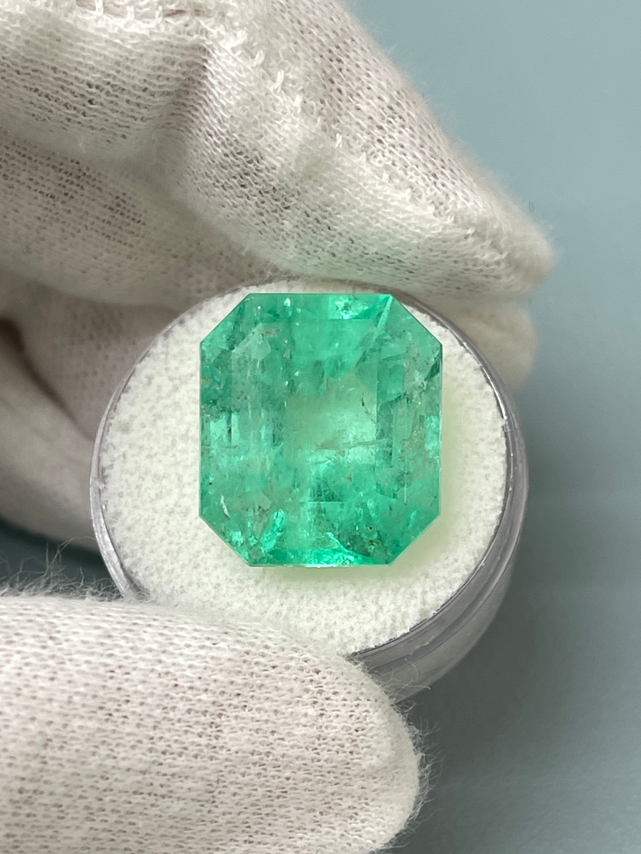 Large 20.44 Carat 18x16 XL Medium Loose Colombian Emerald- Emerald Cut - JR Colombian Emeralds