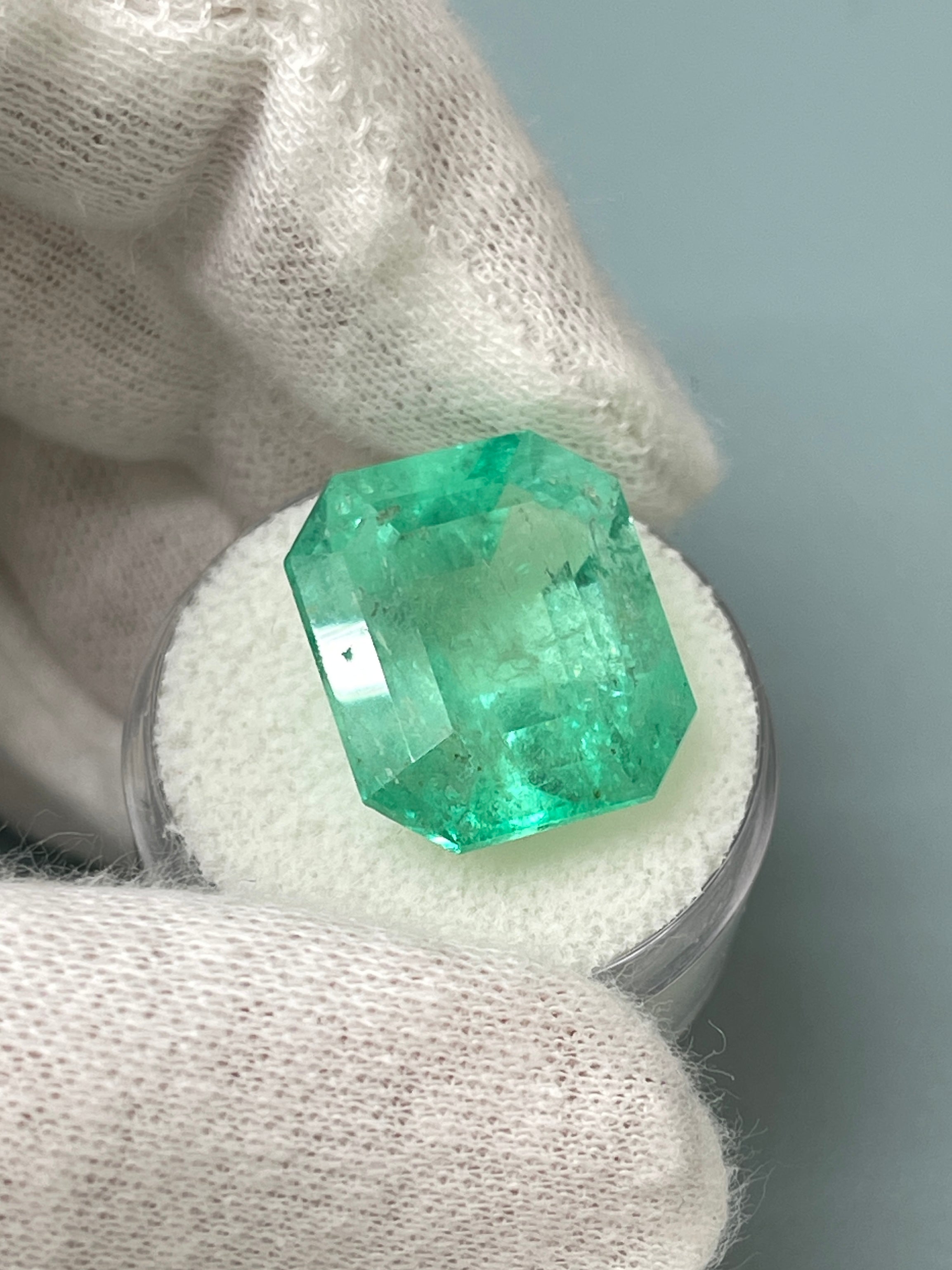 Large 20.44 Carat 18x16 XL Medium Loose Colombian Emerald- Emerald Cut - JR Colombian Emeralds