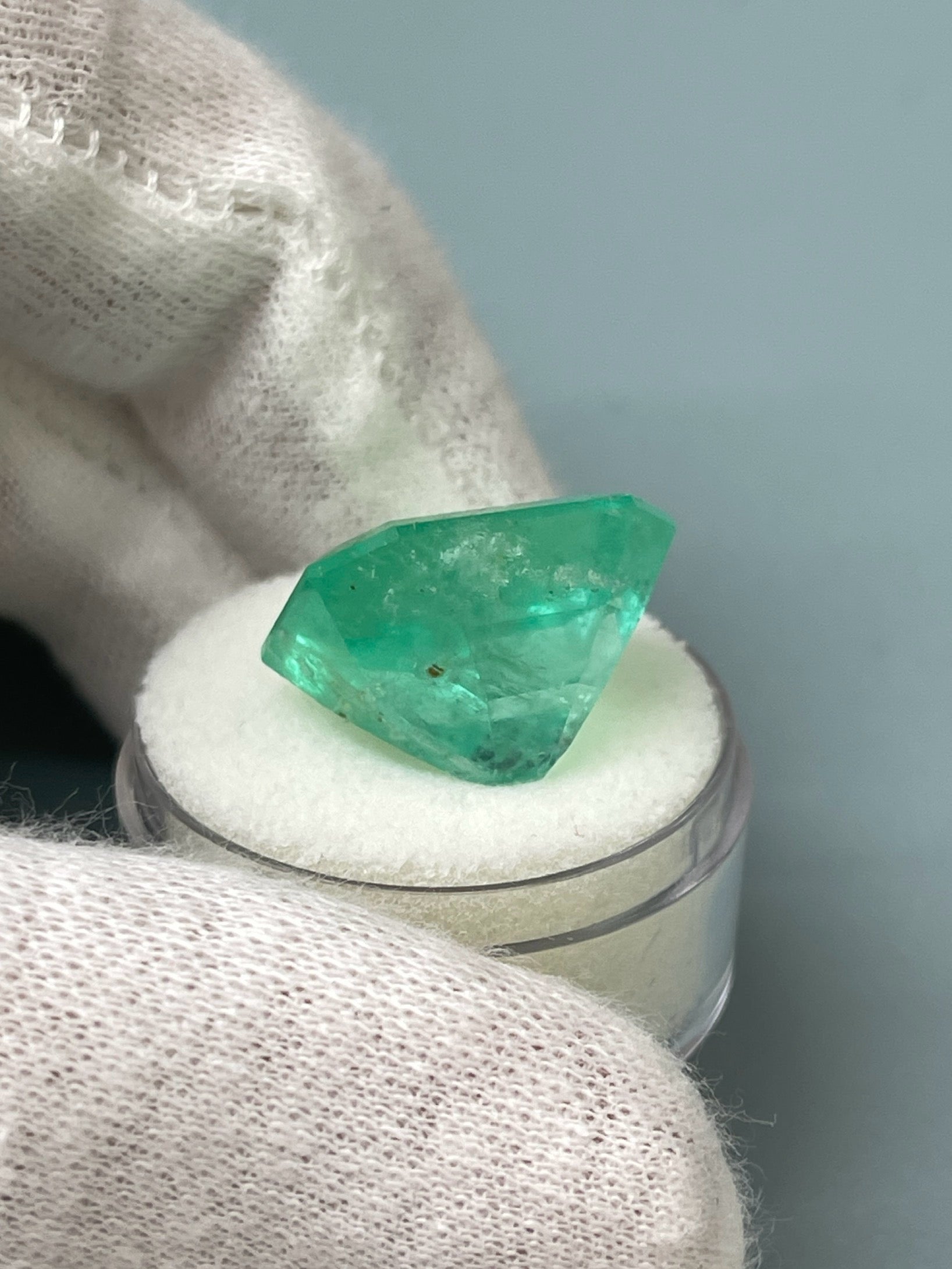 Large 20.44 Carat 18x16 XL Medium Loose Colombian Emerald- Emerald Cut - JR Colombian Emeralds