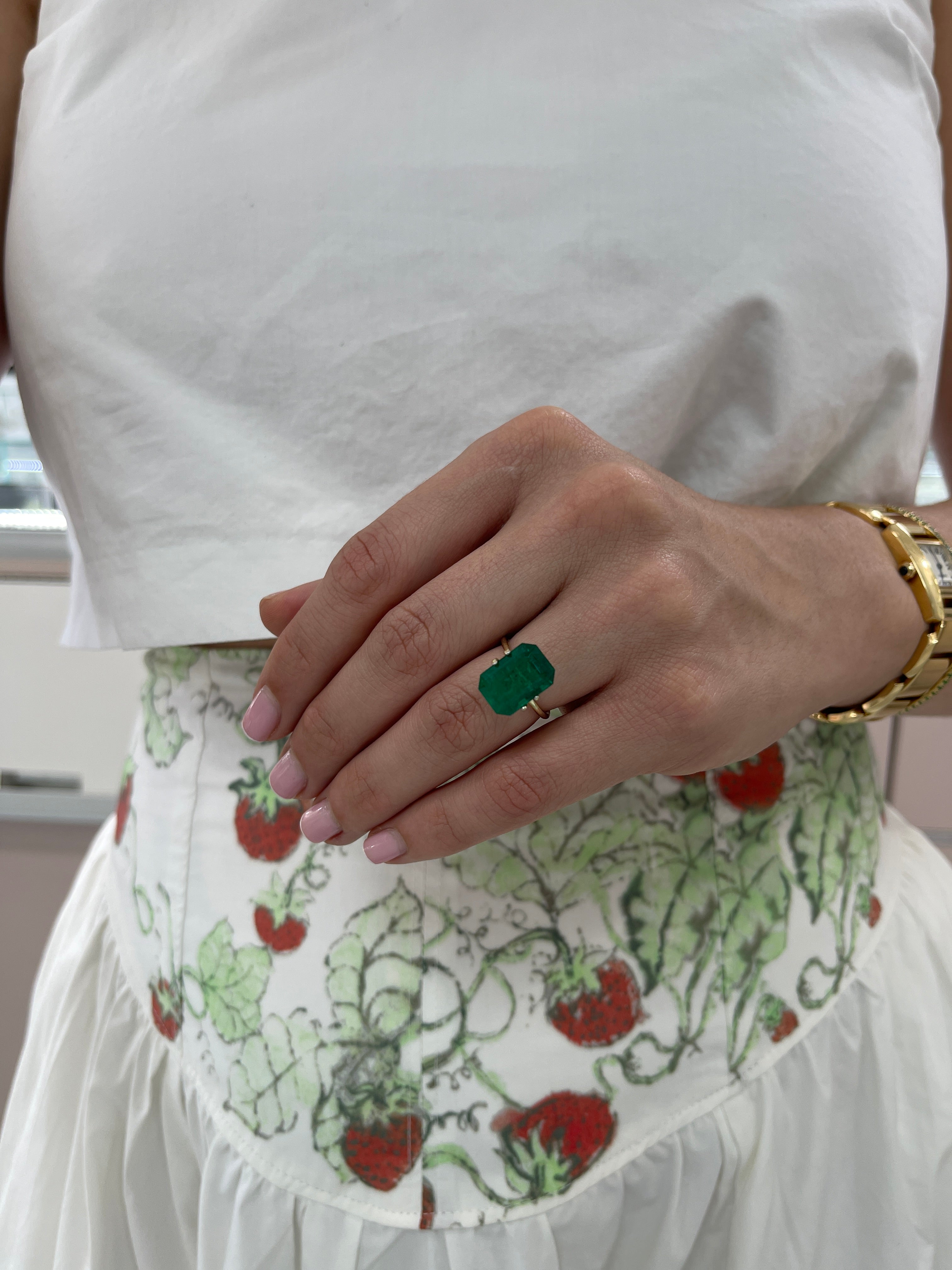 6.39 Carat Double Certified AAA+ 14x10 Vivid Muzo Green Emerald Cut Loose Colombian Emerald-Emerald Cut - JR Colombian Emeralds