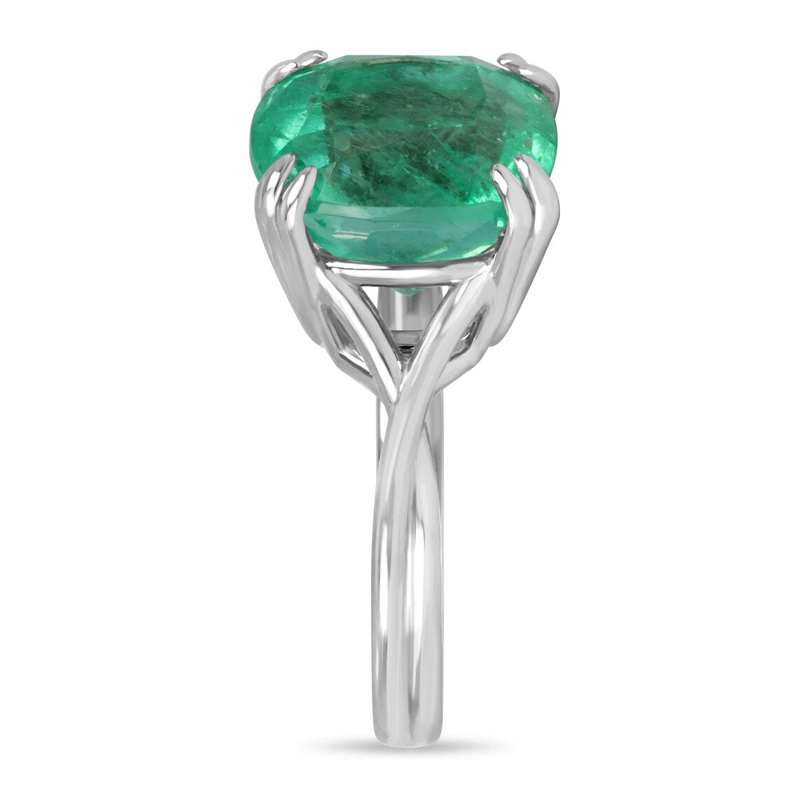 7.49ct Cushion Cut Colombian Emerald Creates Striking Solitaire Statement