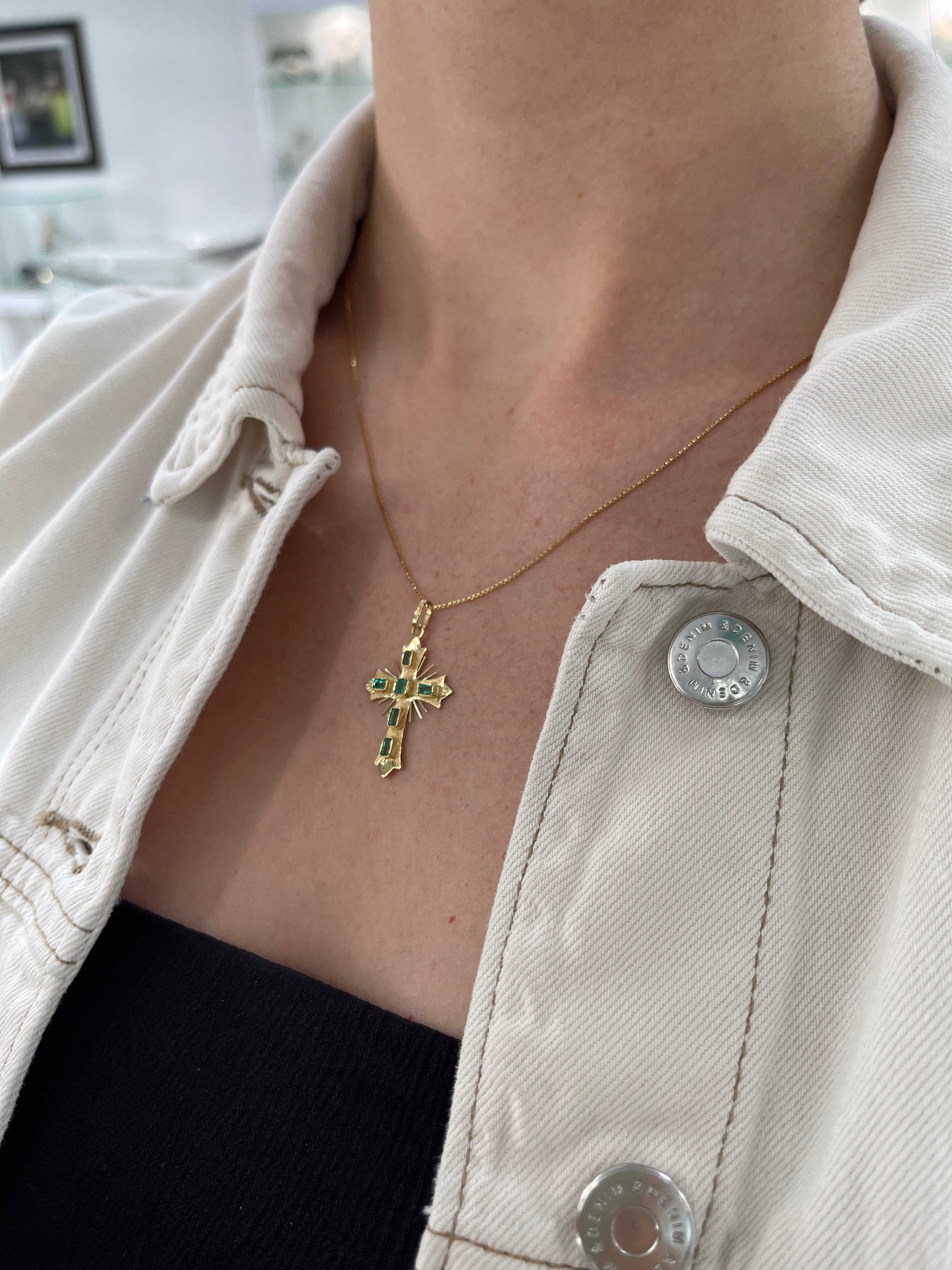 As seen on Instagram: Pre Columbian Inspired 18K Colombian Emerald Crosses - JR Colombian Emeralds