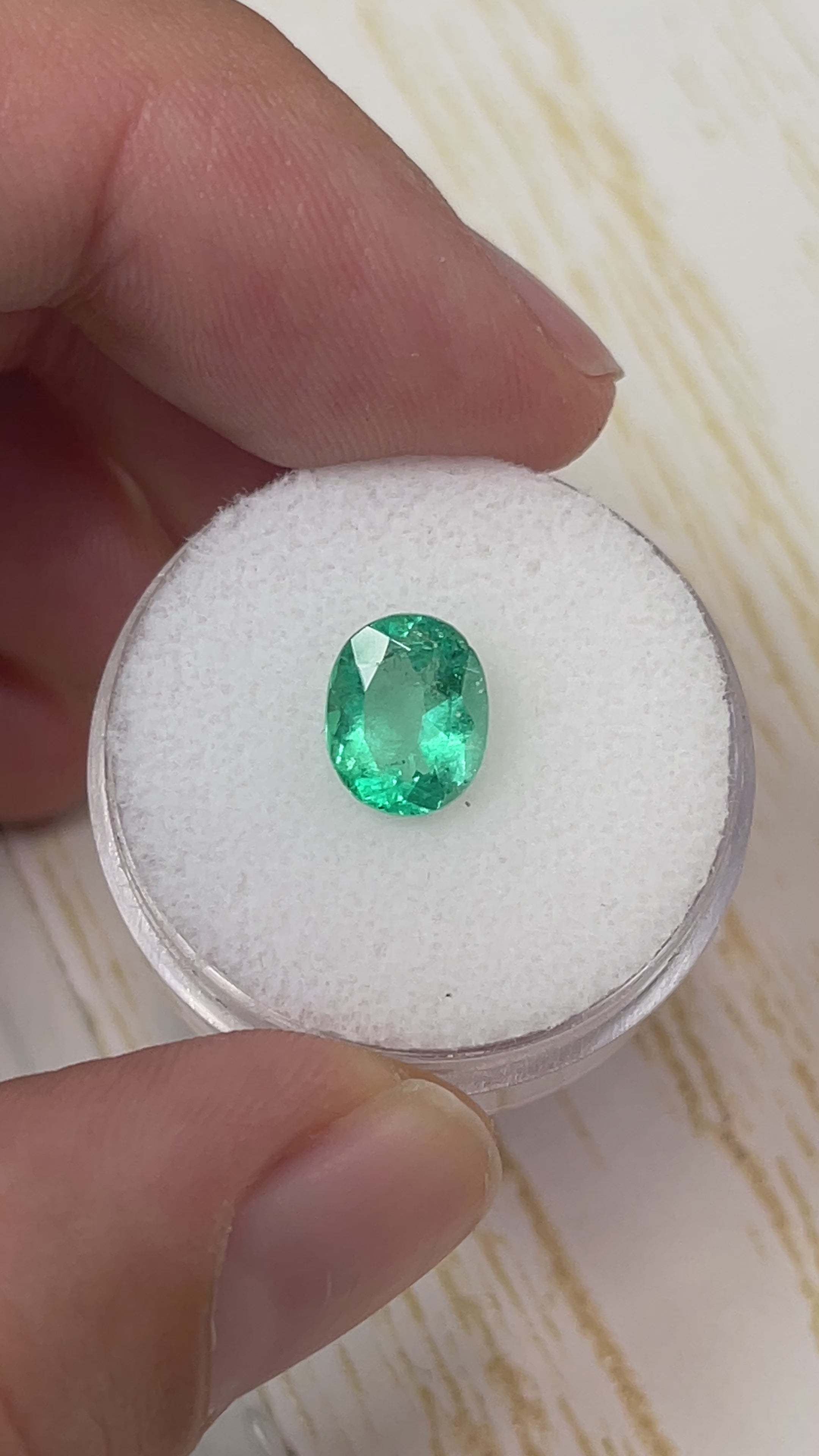 1.81 Carat 9x7 Eye Clean Bluish Green Natural Loose Colombian Emerald-Oval Cut