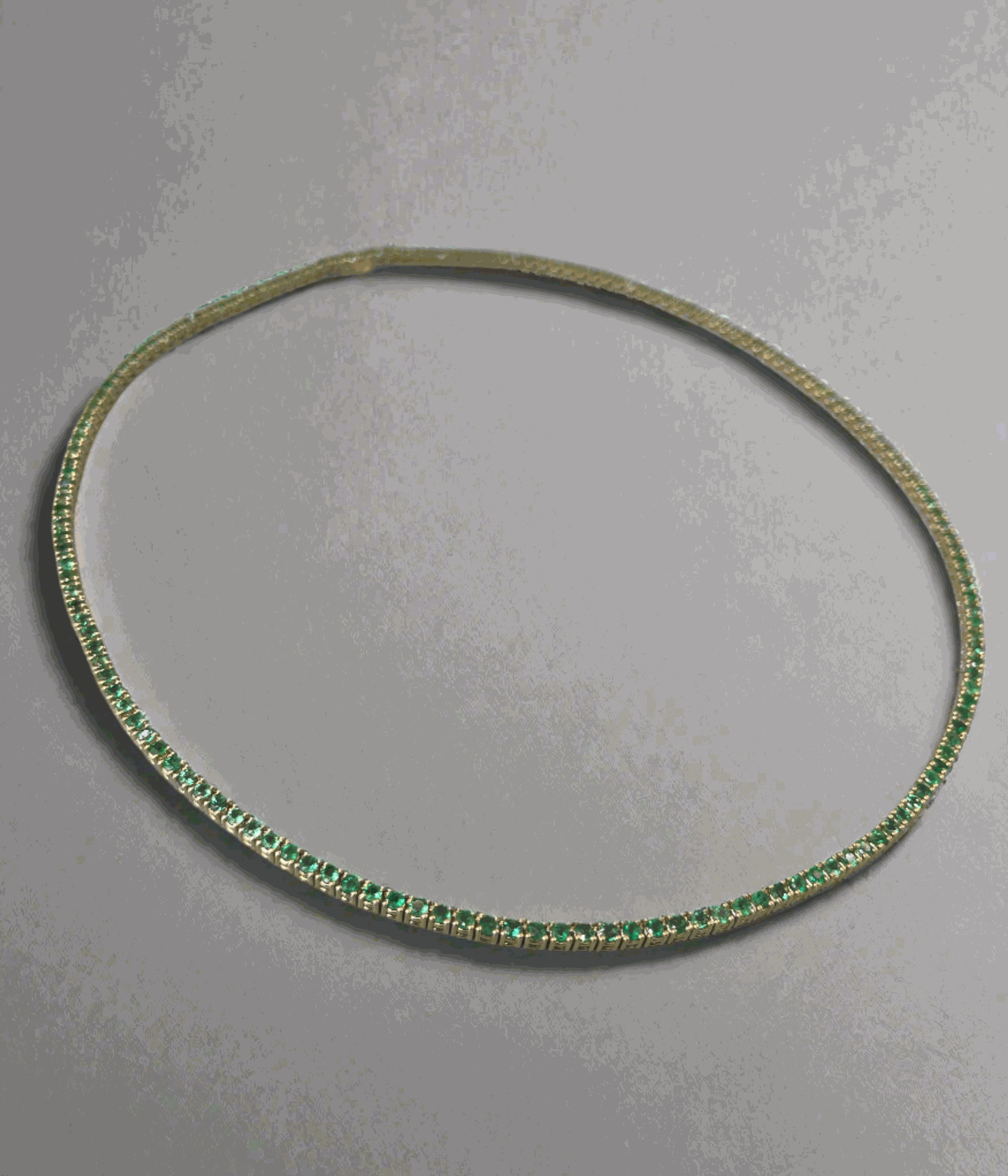 AS SEEN ON INSTAGRAM MENS EMERALD TENNIS NECKLACE 14K - JR Colombian Emeralds
