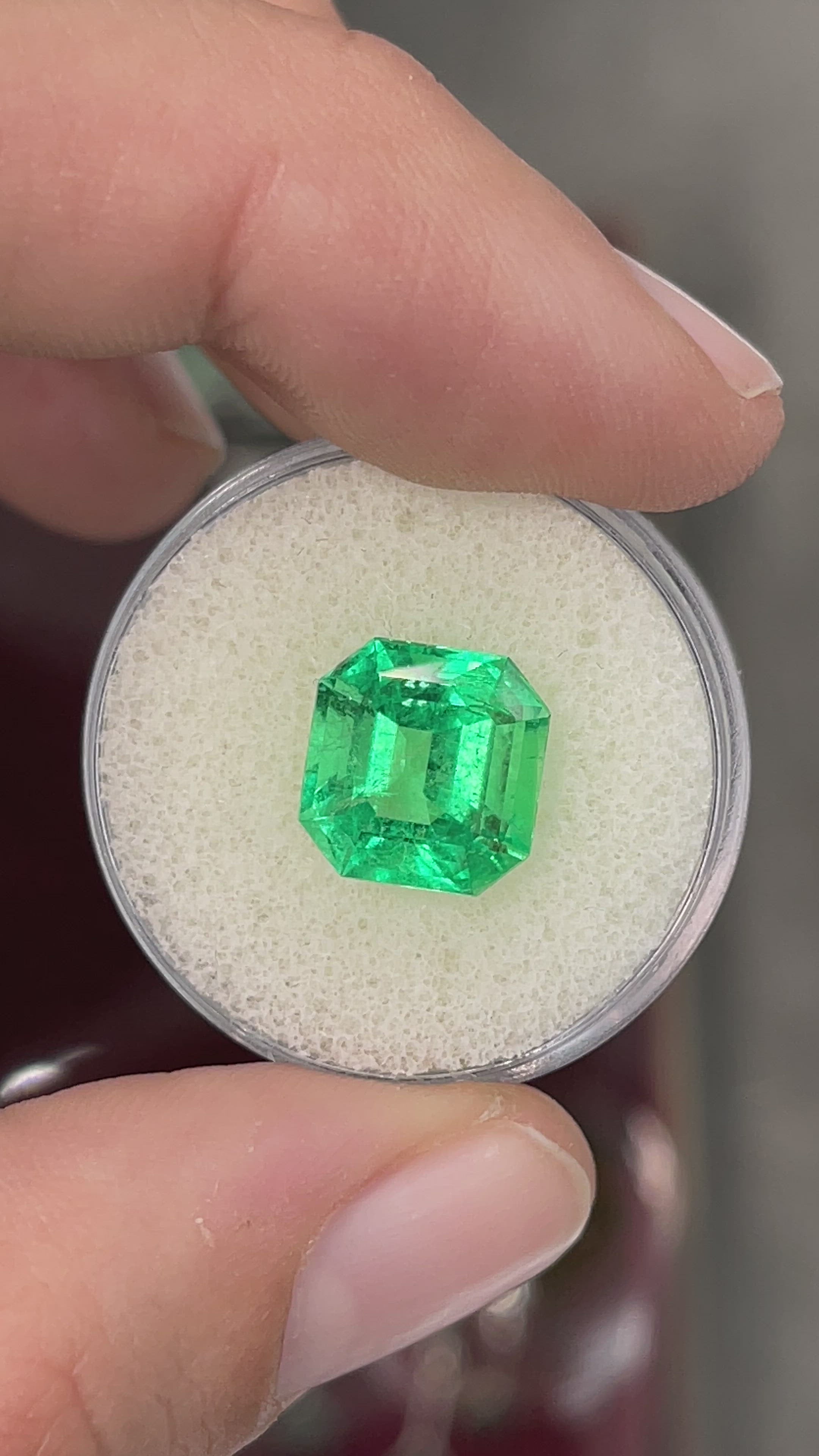 4.75 Carat 10x10 Luminous Loose Colombian Emerald-Asscher Cut with Clipped Corners