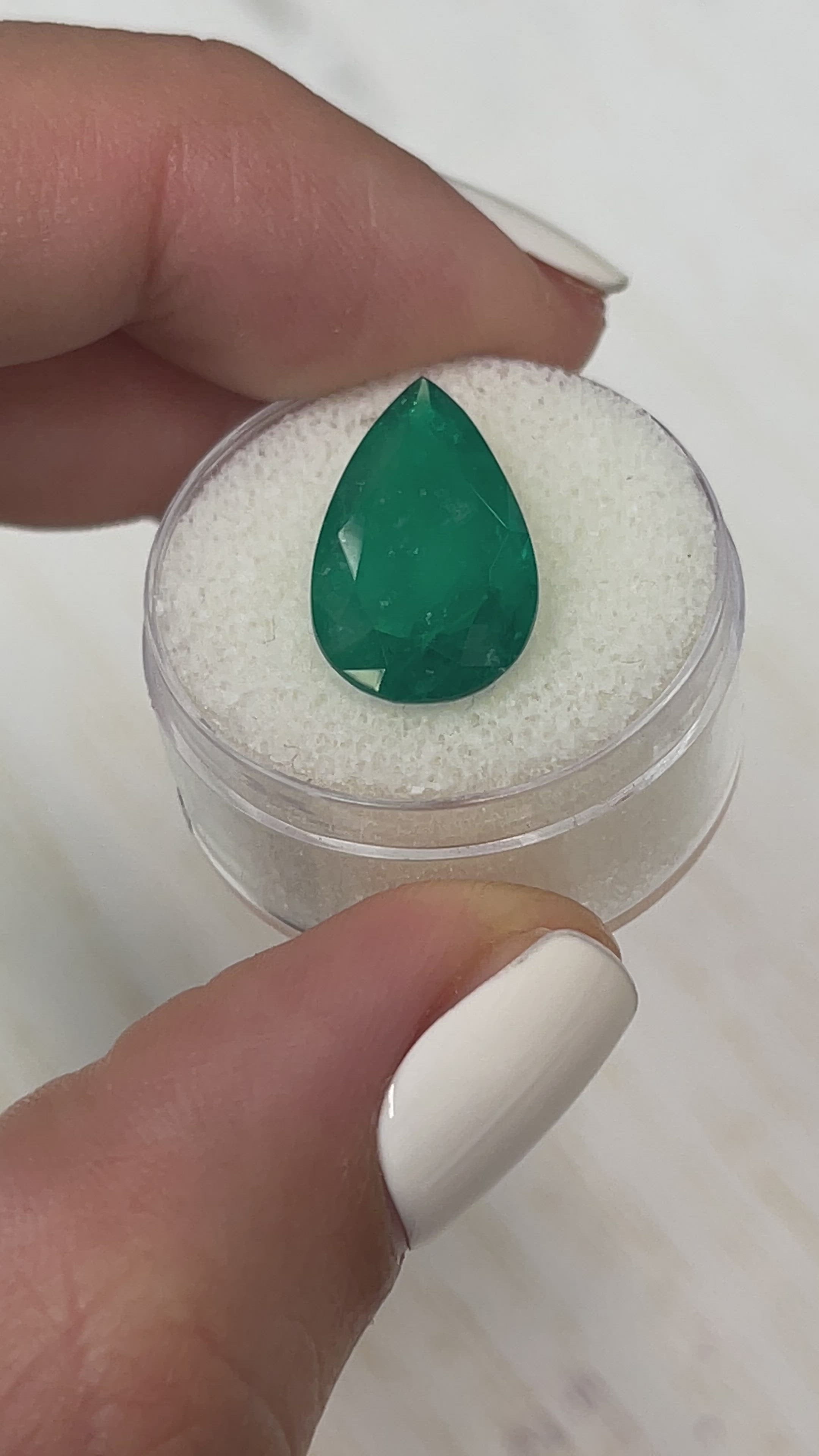 5.64 Carat 17.5x10.5 Dark Muzo Green Natural Loose Colombian Emerald-Pear Cut