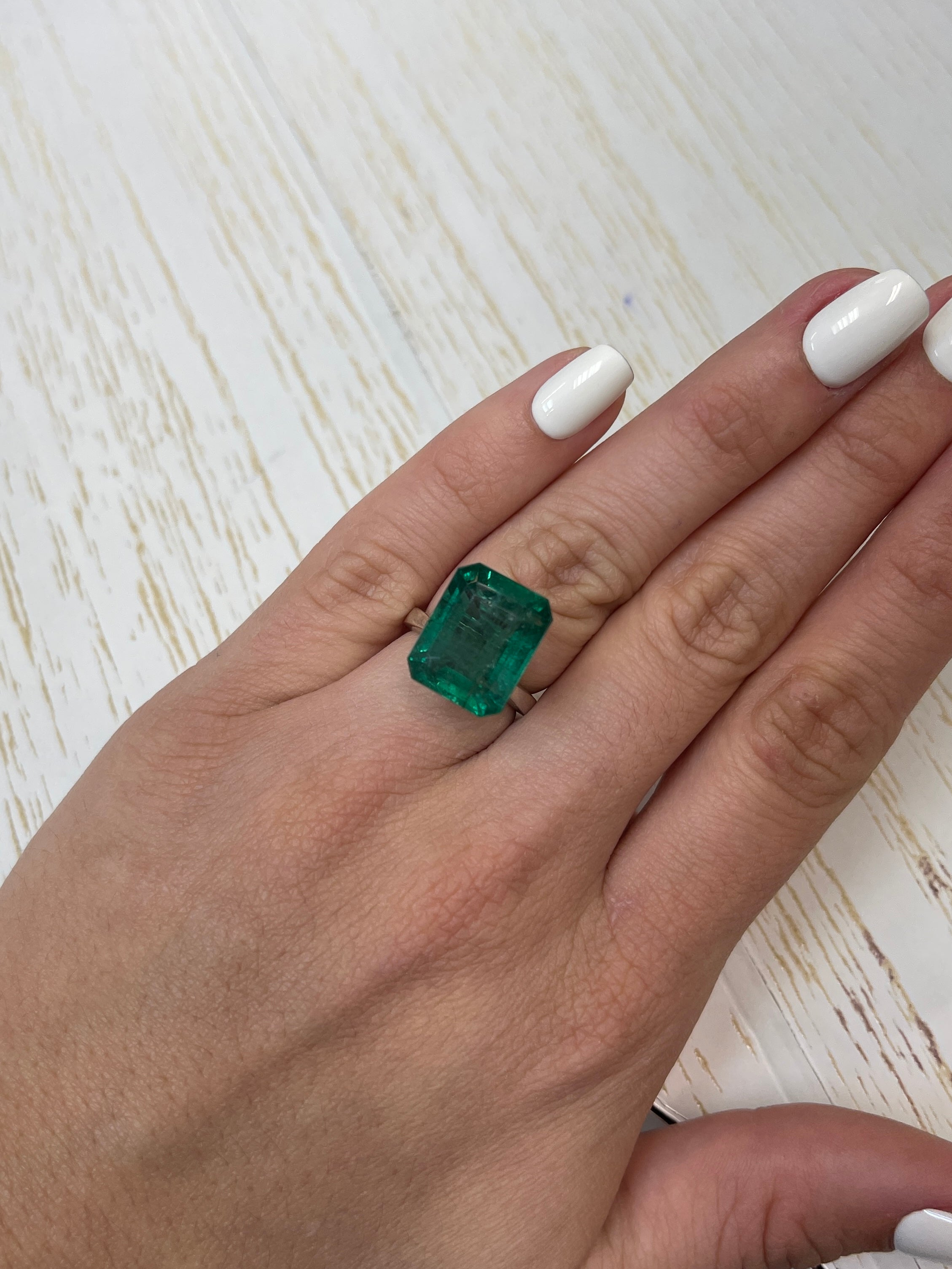 Premium 13.78 Carat Zambian Emerald - Emerald Shape