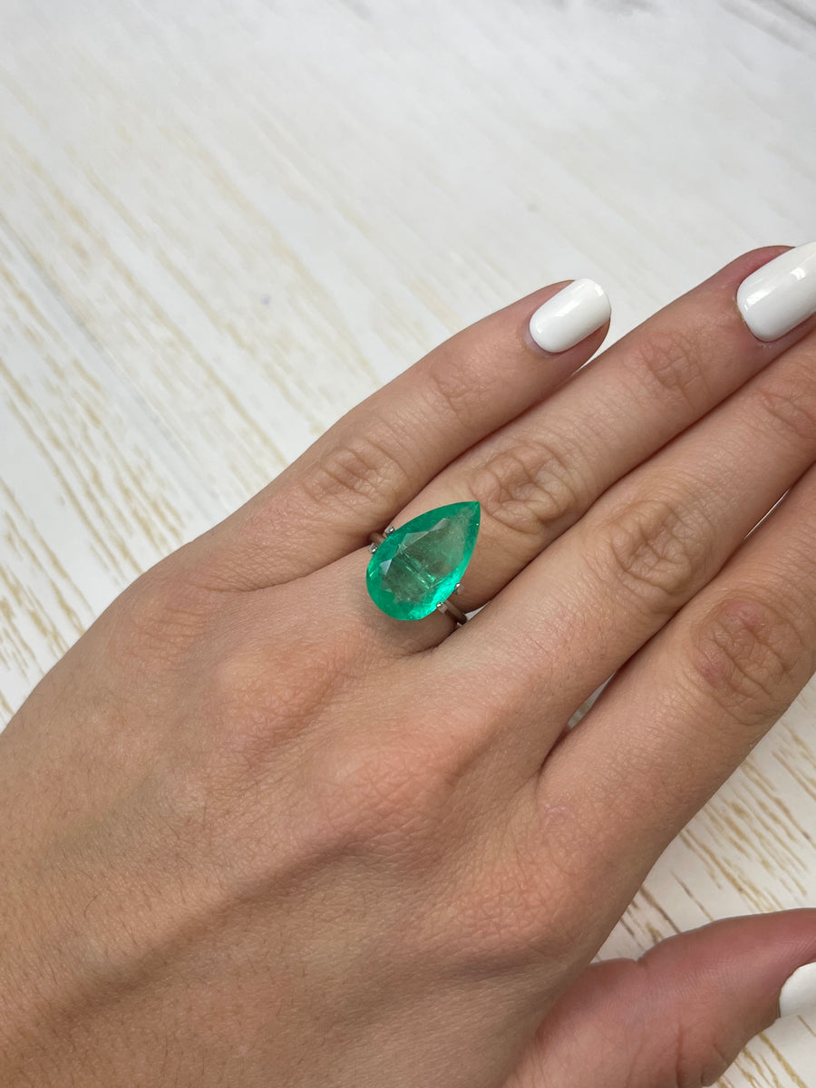 Elegant Pear Cut 7.94 Carat Colombian Emerald - Rich Green Hue