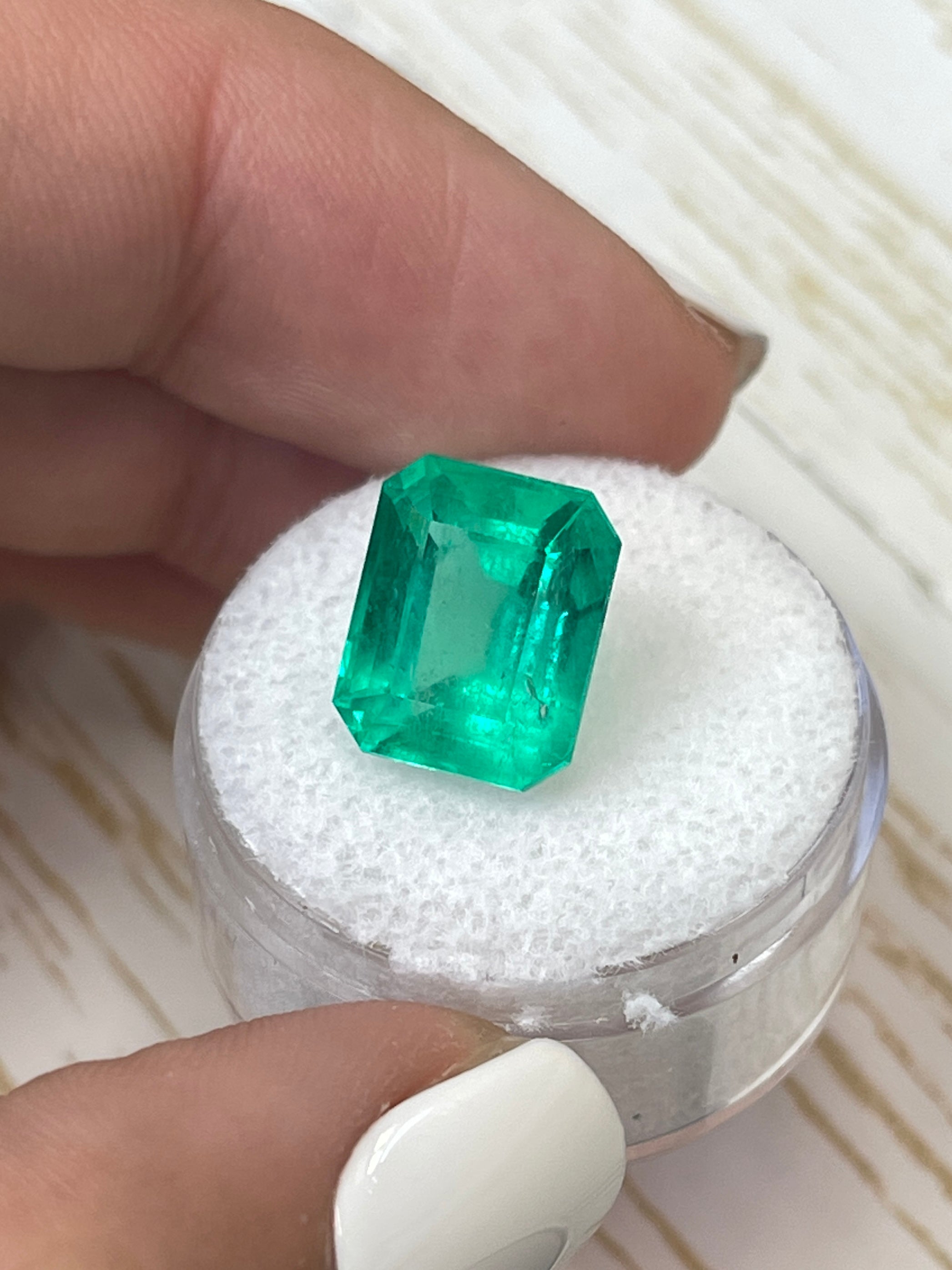 7.81 Carat 12x10 Loose Colombian Emerald- Emerald Cut