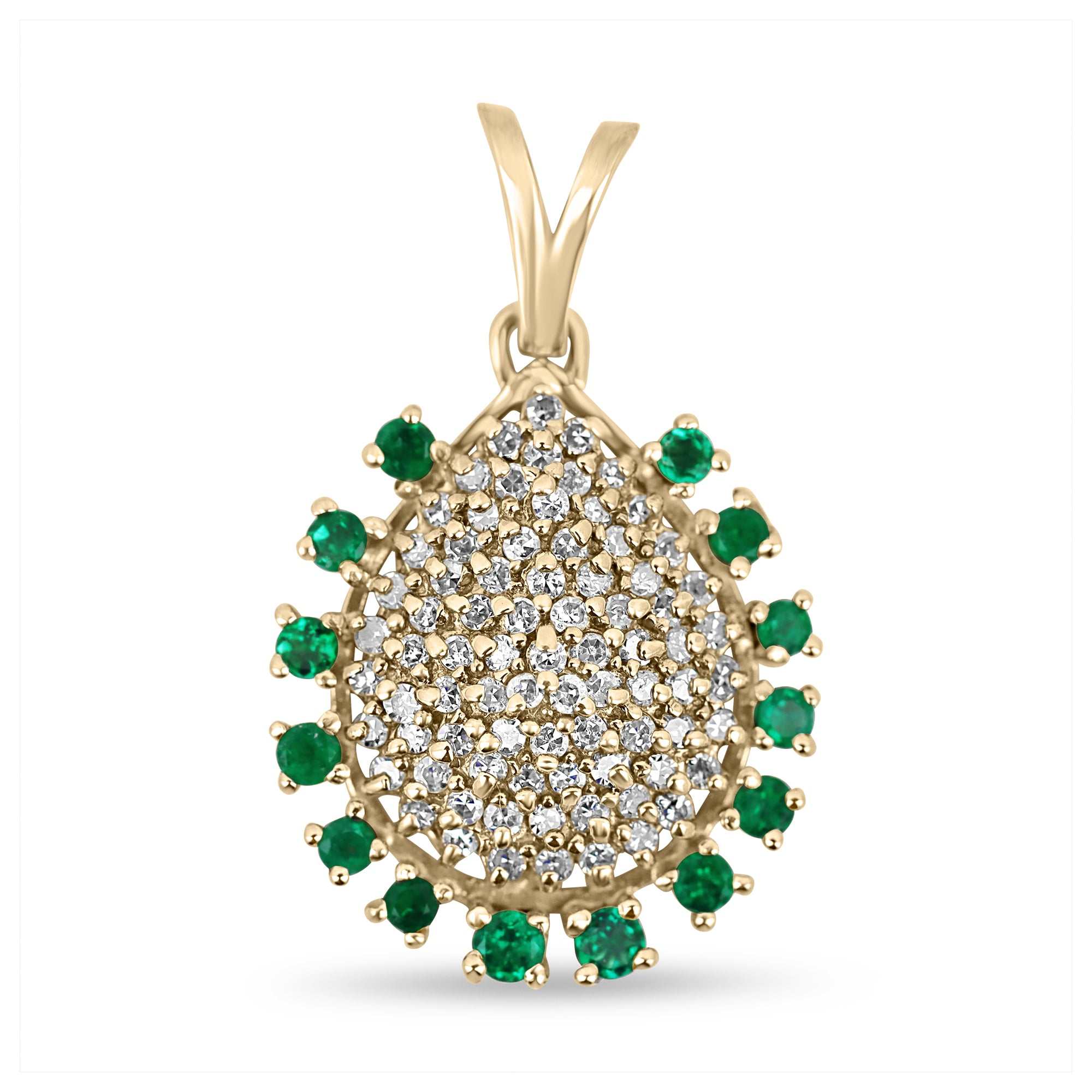 2.80tcw Colombian Emerald & Diamond Vintage Pendant Gold 14K