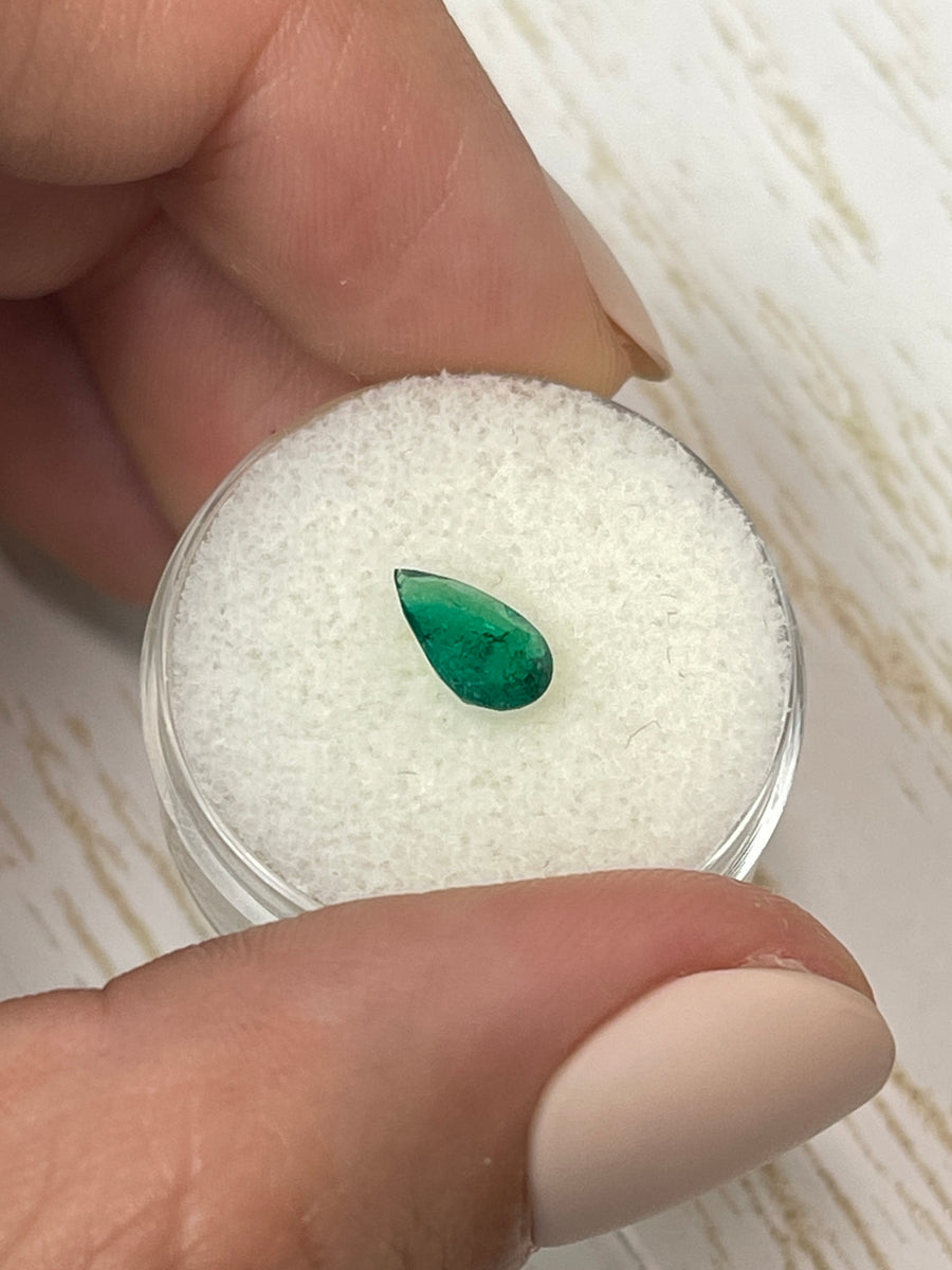 Dark Muzo Green Pear-Cut Colombian Emerald - 0.78 Carats