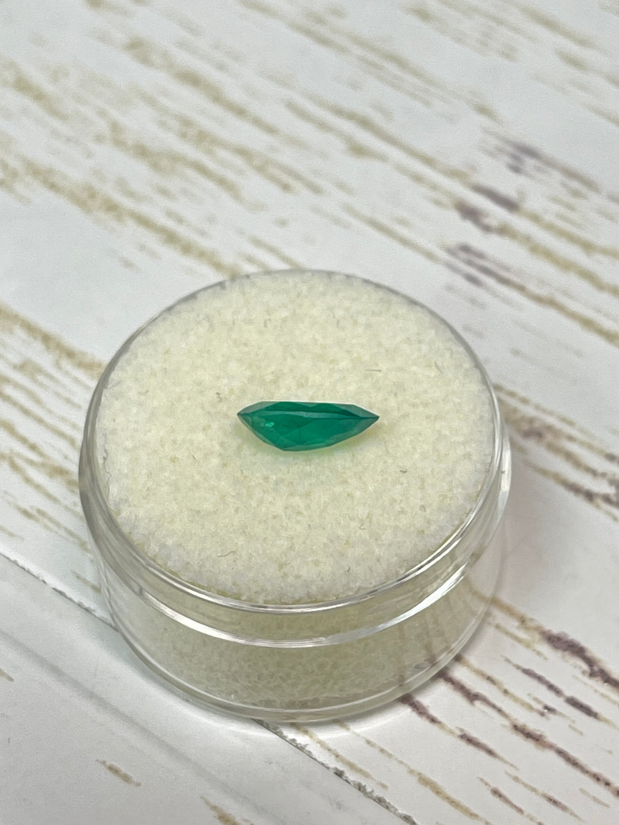 Deep Green Colombian Emerald - 0.96 Carat Pear Cut, Loose Stone