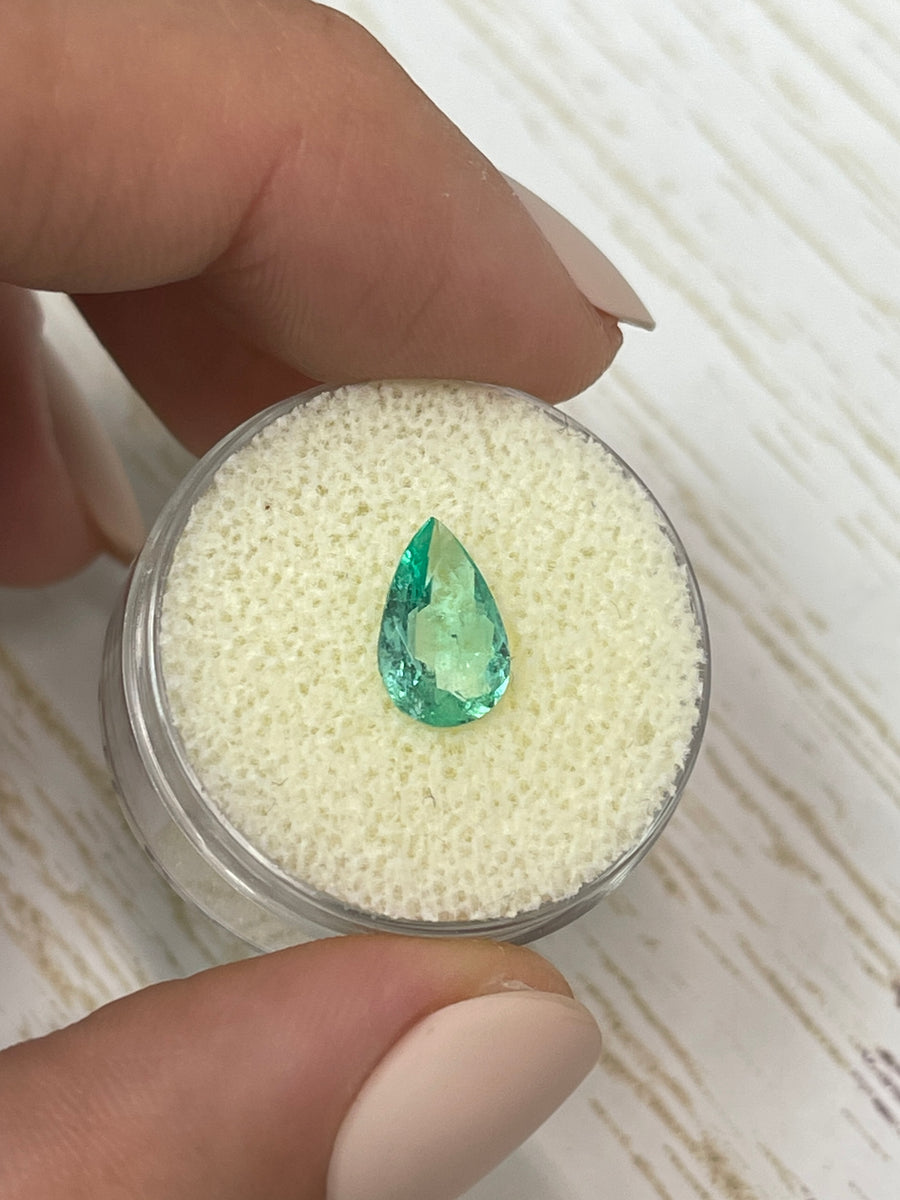 Stunning 1.13 Carat Colombian Emerald - Pear-Shaped Beauty