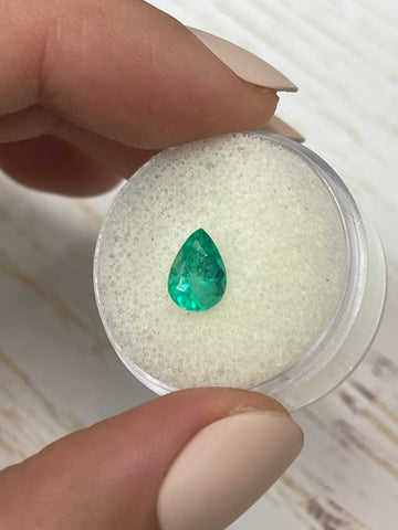 Spring Green Colombian Emerald - 1.16 Carat Pear-Cut Loose Gemstone