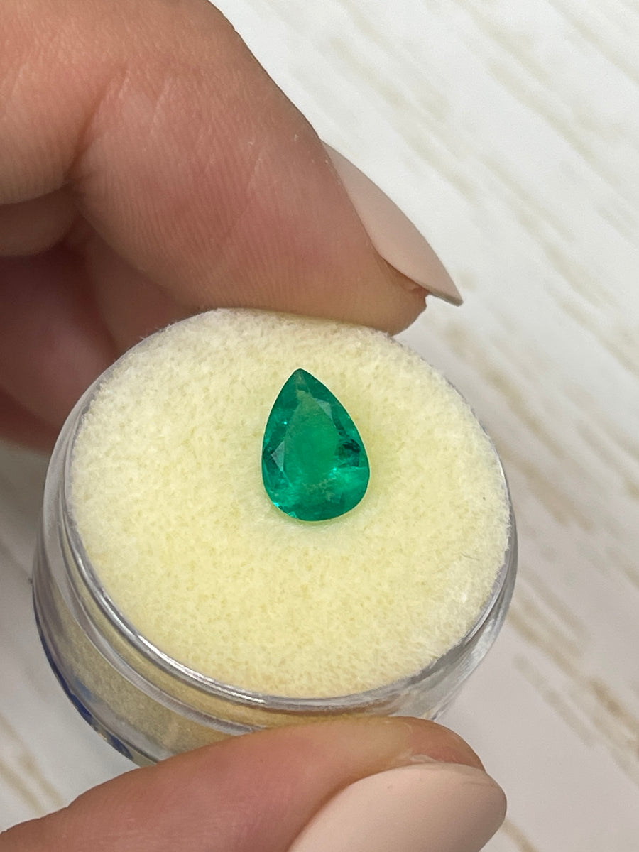 1.31 Carat Pear-Shaped Colombian Emerald - Luminous Medium Green Shade