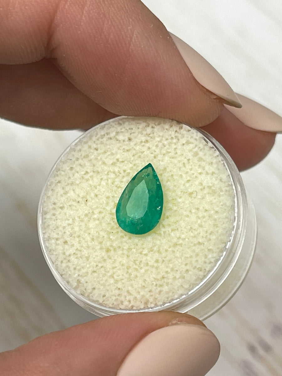 Irregular Natural Colombian Emerald - Pear Cut - 1.32 Carat Loose Stone