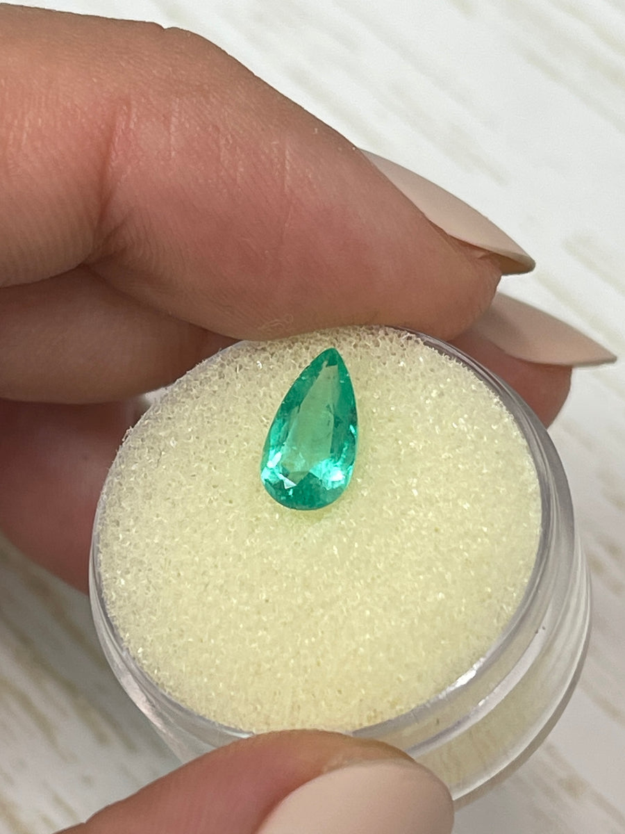 1.33 Carat Pear-Cut Colombian Emerald - Delicate Green Loose Gem