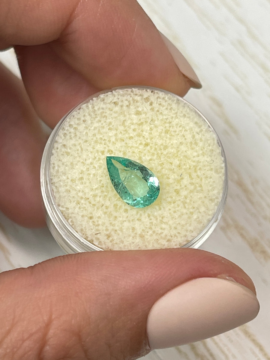 Unset Pear-Cut Colombian Emerald - 1.37 Carat, Clarity