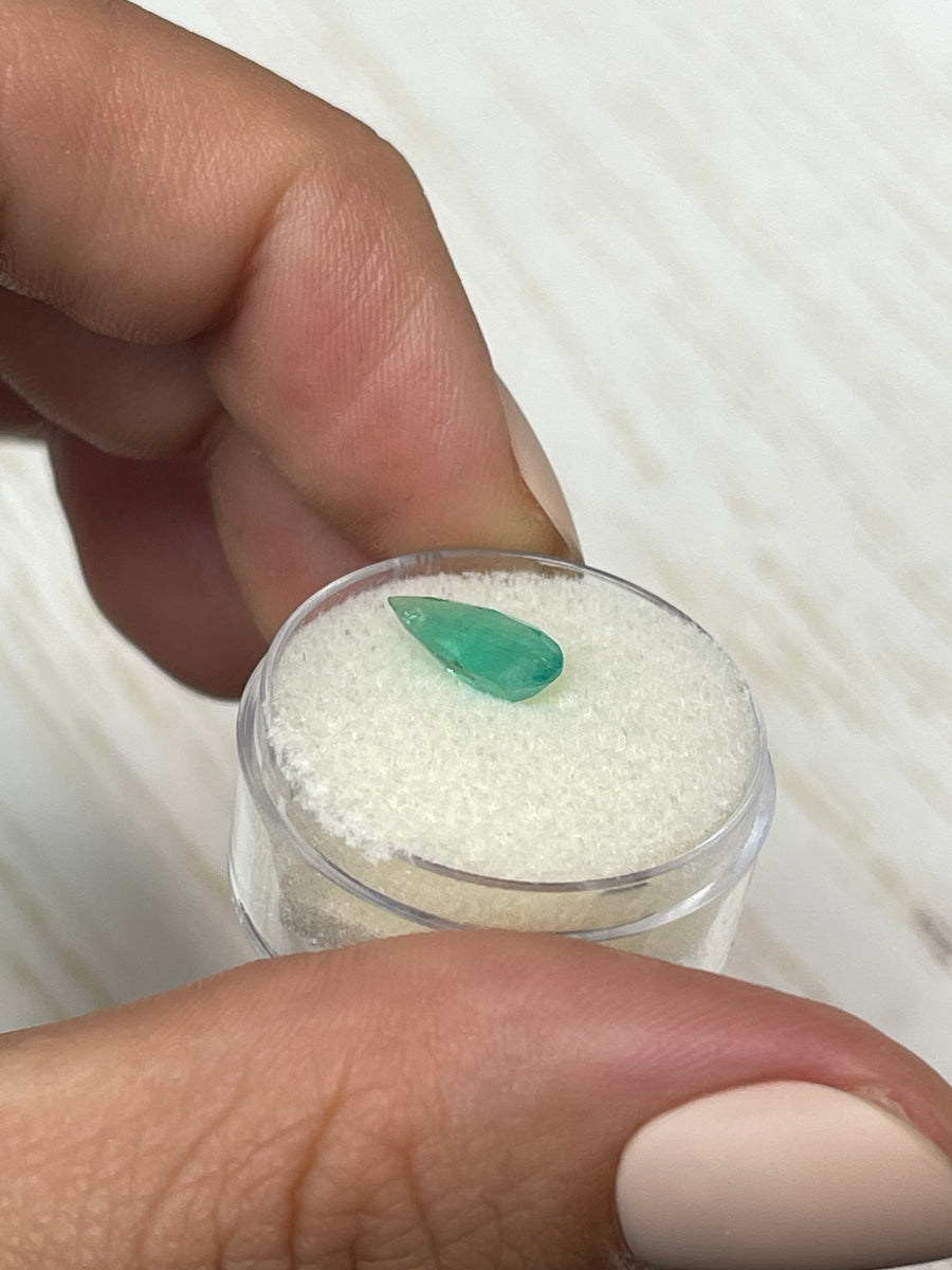 Slender Pear-Cut Emerald - 1.46 Carats - Genuine Colombian Green Gem