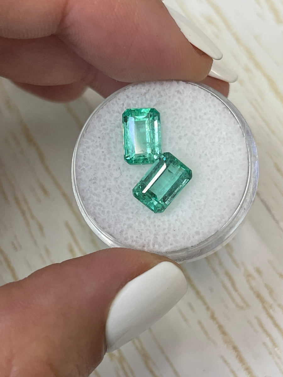 Emerald Cut Loose Colombian Emeralds - 3.93tcw Matching Set