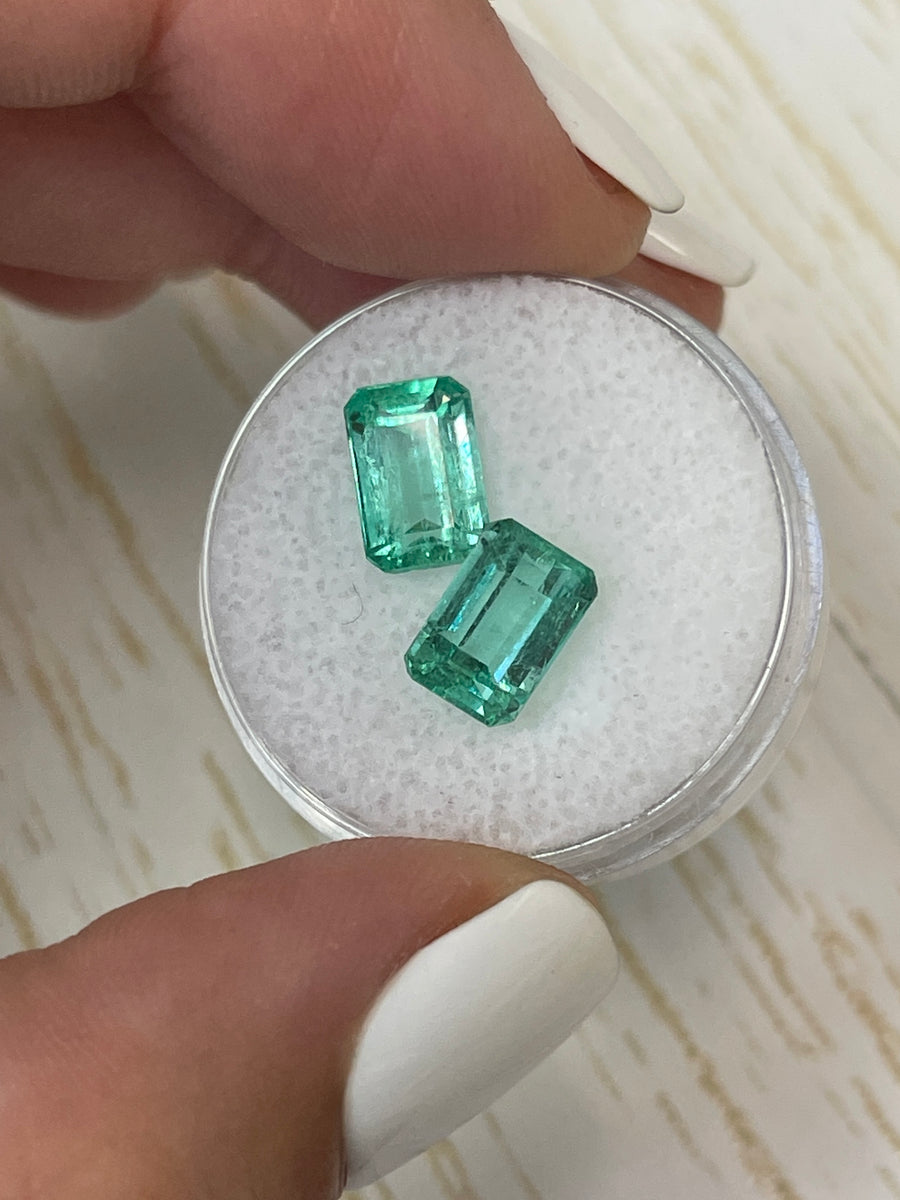 Colombian Emeralds in Emerald Cut - 9x6 - 3.93tcw Total
