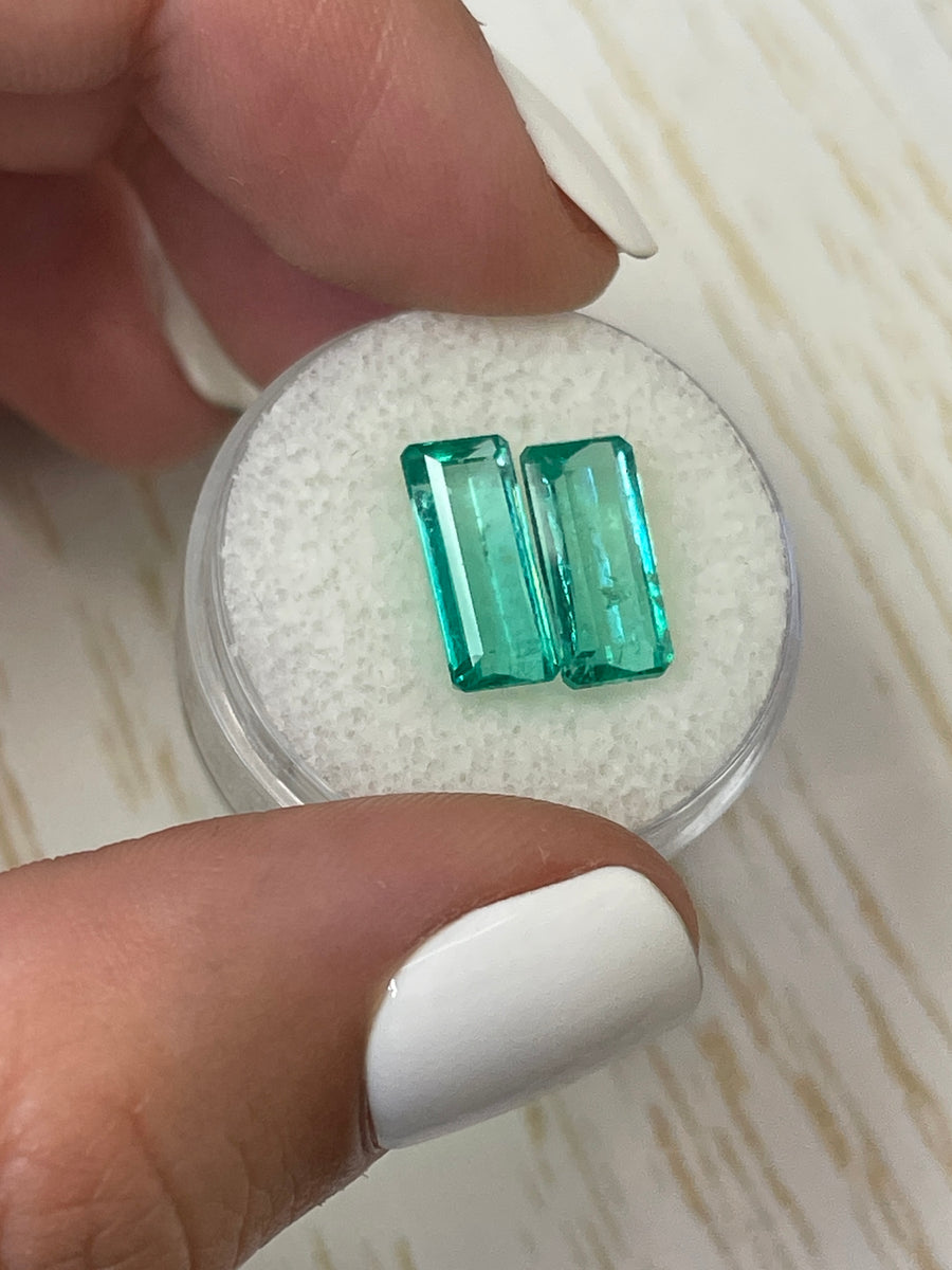 4.63tcw Emerald Cut Colombian Emeralds