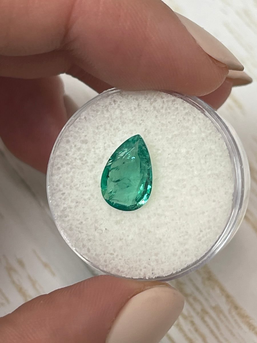 Stunning 1.71 Carat Zambian Emerald - Spready Pear-Cut Gemstone