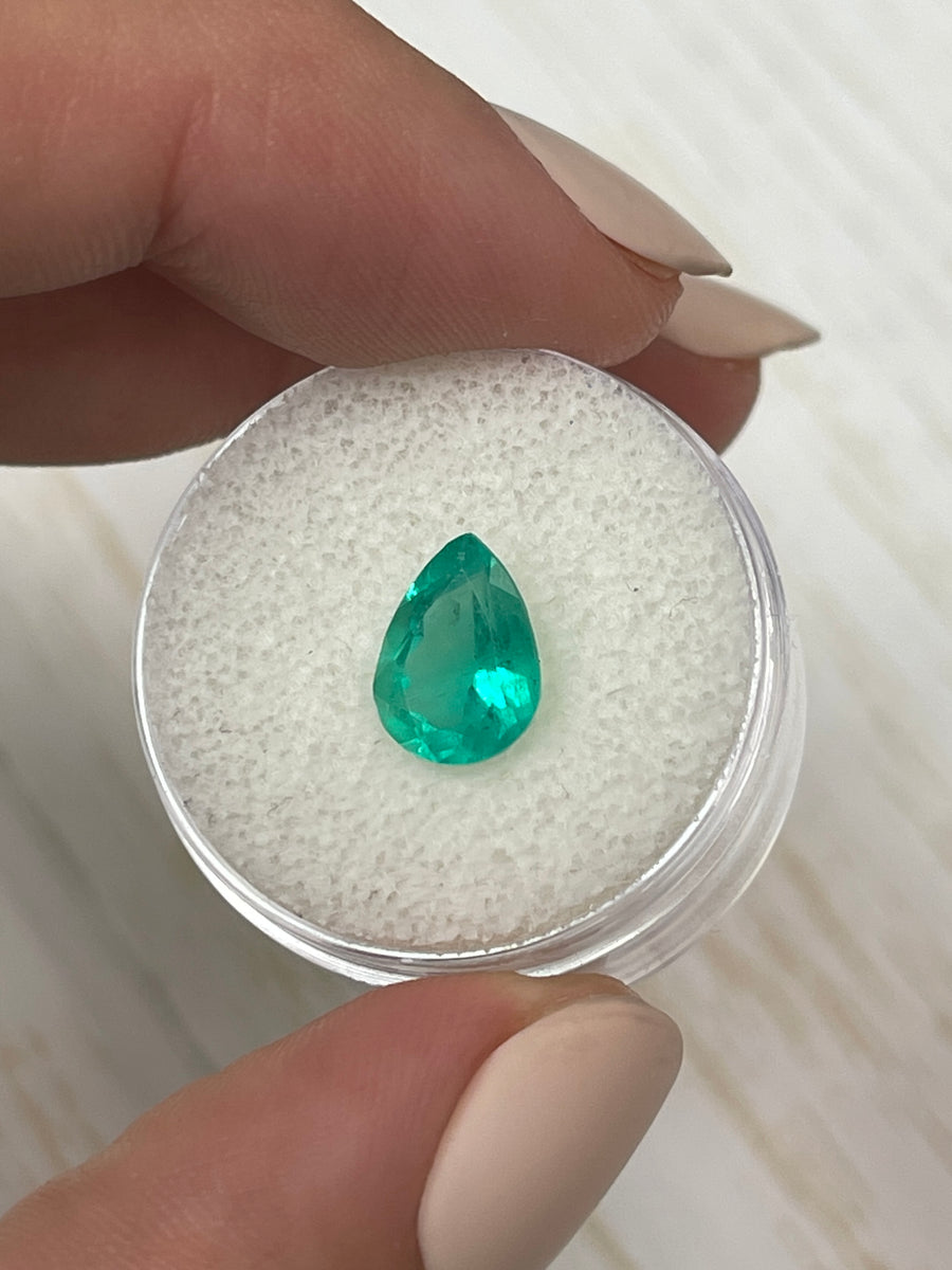 Natural Loose Colombian Emerald: 1.88 Carat Pear-Cut Beauty
