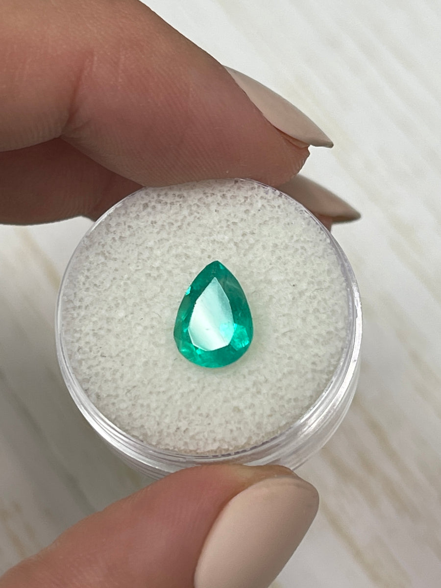 Vivid Green Pear-Cut Emerald: 1.88 Carat Loose Gemstone