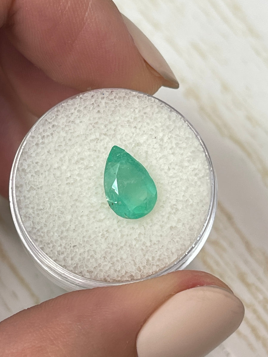 10.6x7.4 Pear Shaped Colombian Emerald - 1.89 Carats - Natural Green Beauty