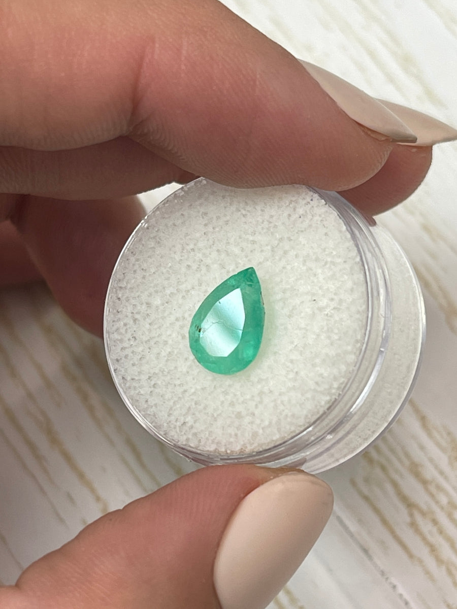 Green Colombian Emerald - 1.89 Carat Pear Cut - Loose Gemstone
