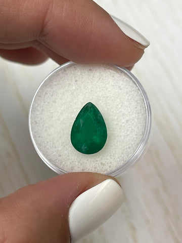 Pear-Cut Colombian Emerald - 2.70 Carat Dark Green Unenhanced Gem