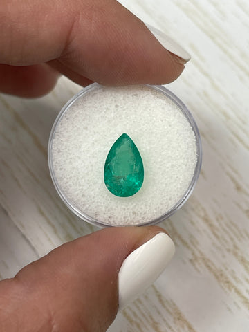 2.71 Carat Flawlessly Unique Green Colombian Emerald - Pear Shaped Loose Gem