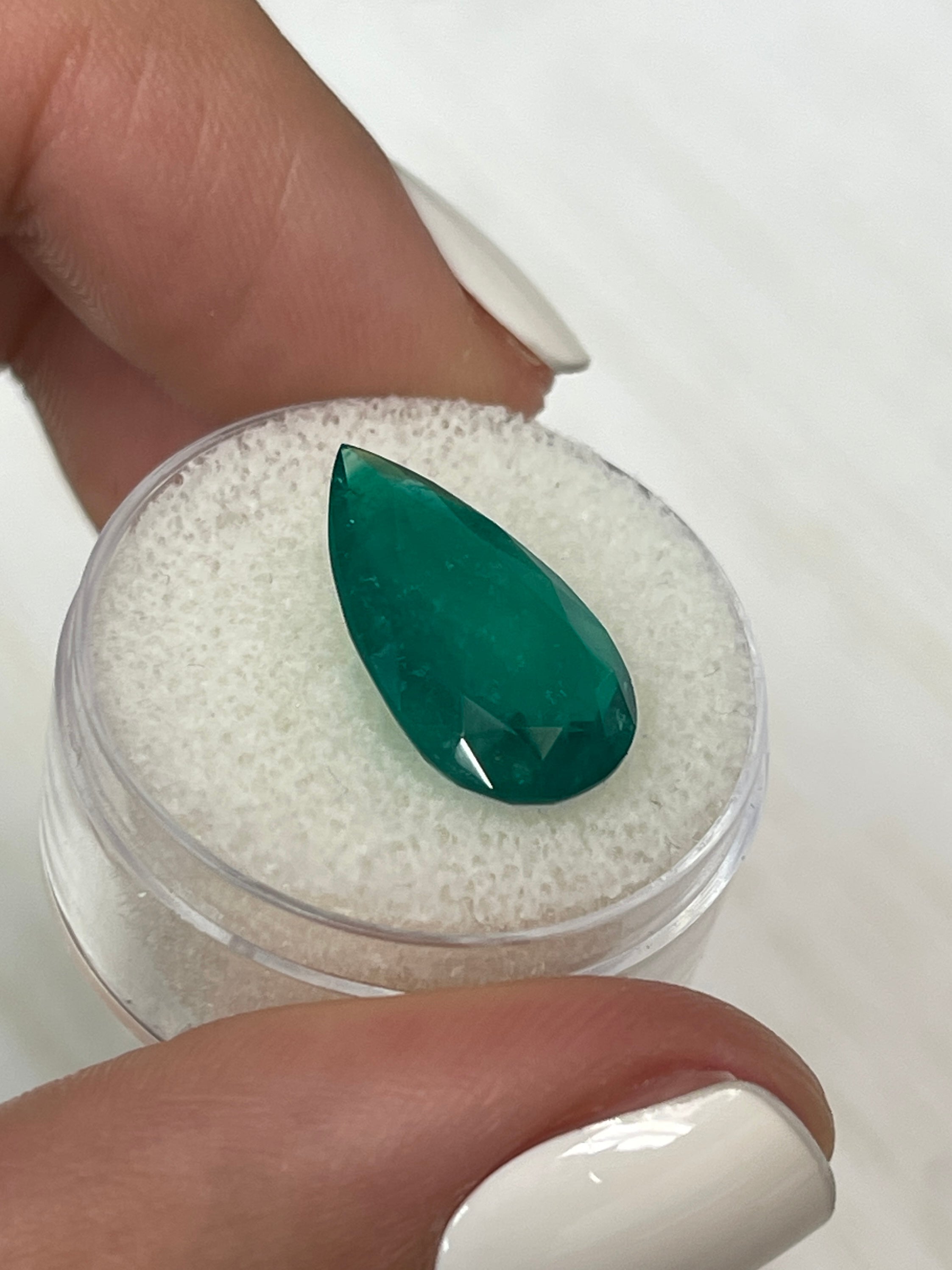 5.64 Carat Pear-Shaped Muzo Green Colombian Emerald - Authentic Loose Stone