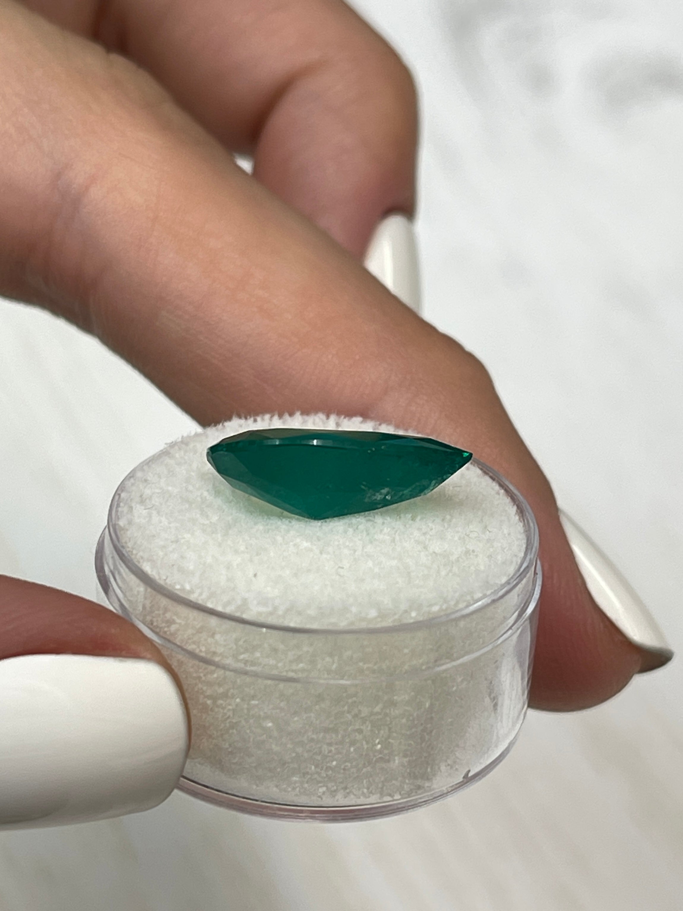 Genuine 5.64 Carat Colombian Emerald - Pear-Shaped - Deep Green Muzo Stone