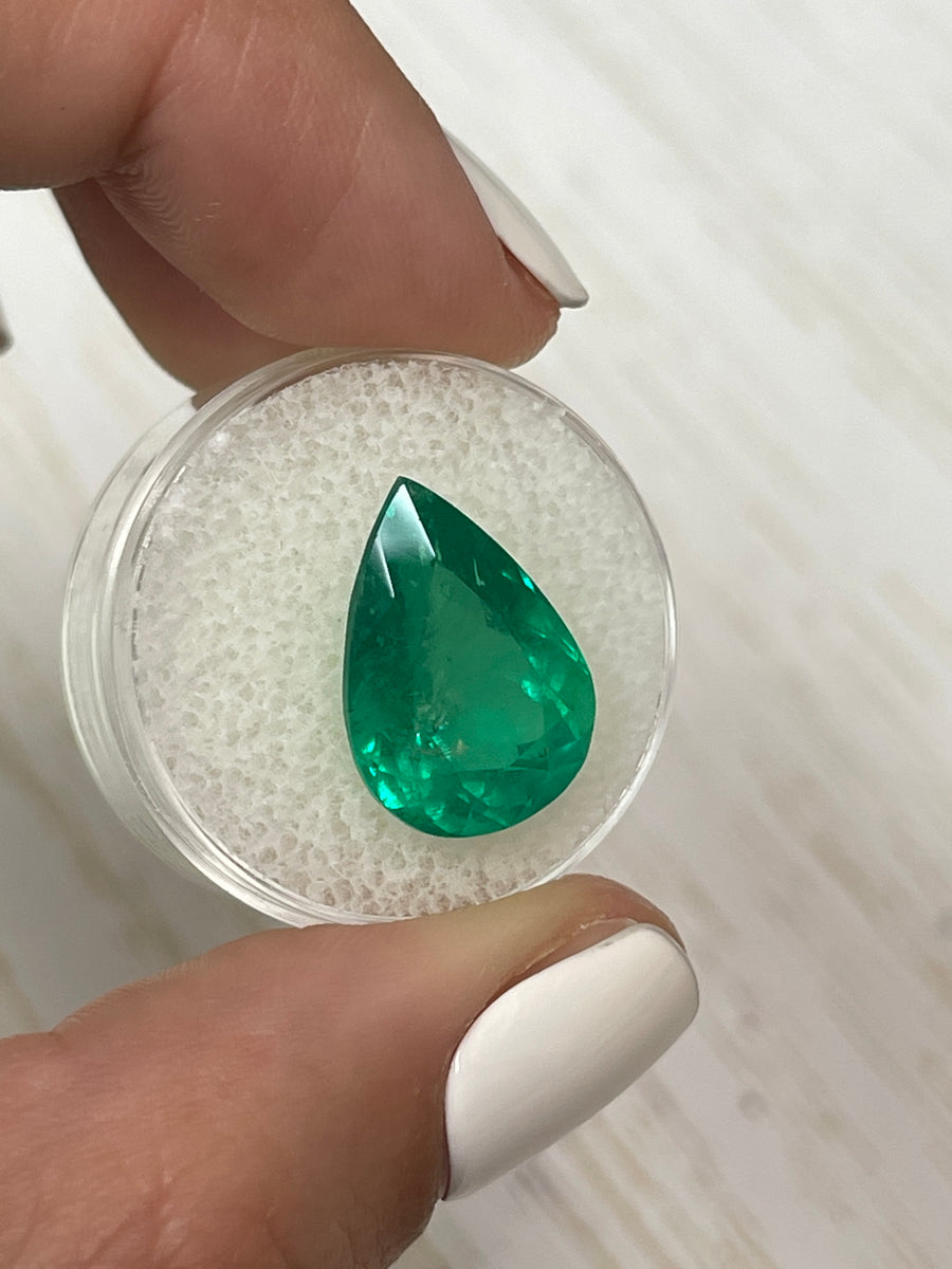 9.40 Carat Huge Colombian Emerald-Pear Cut - Top-Quality Loose Gemstone