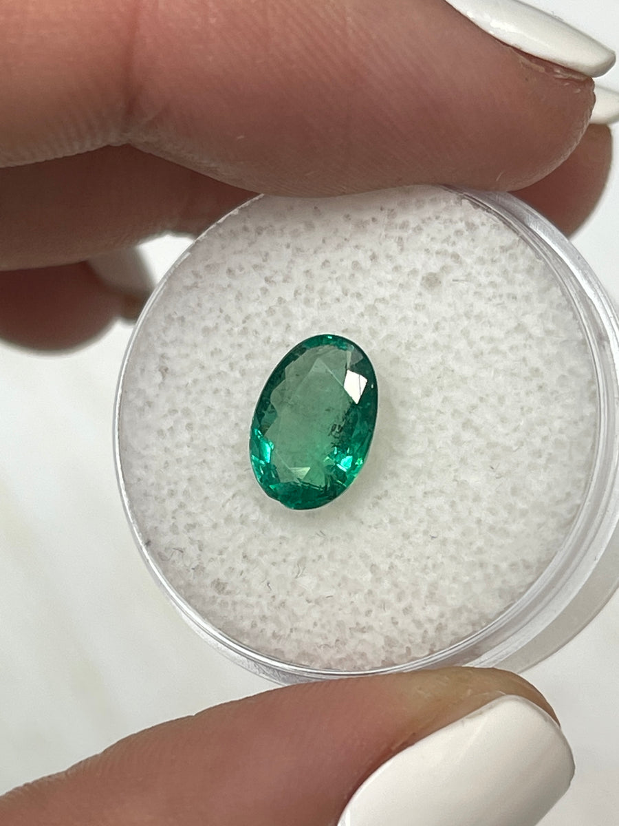 Green Zambian Emerald - Oval Shaped, 1.78 Carat Loose Stone