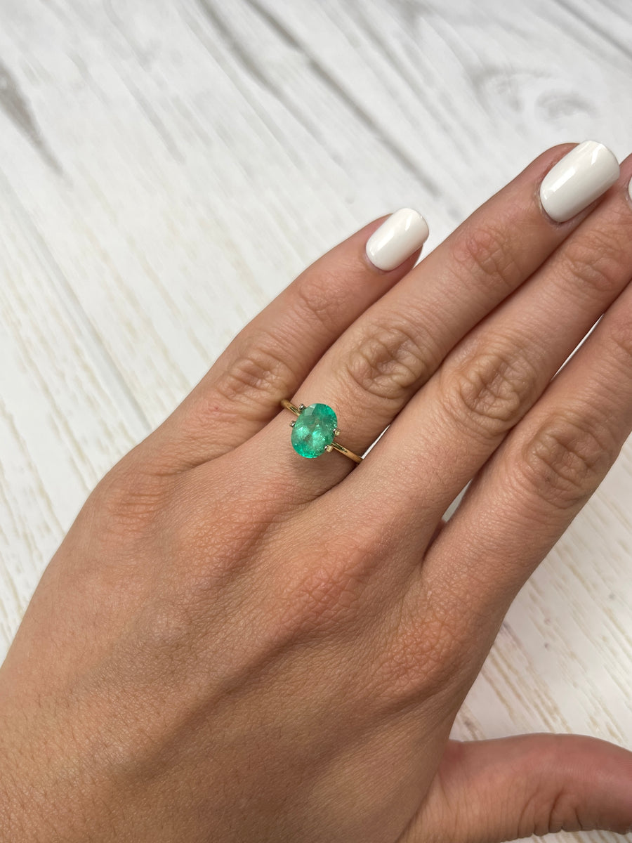 Oval-Cut 1.88 Carat Colombian Emerald - Vibrant Green