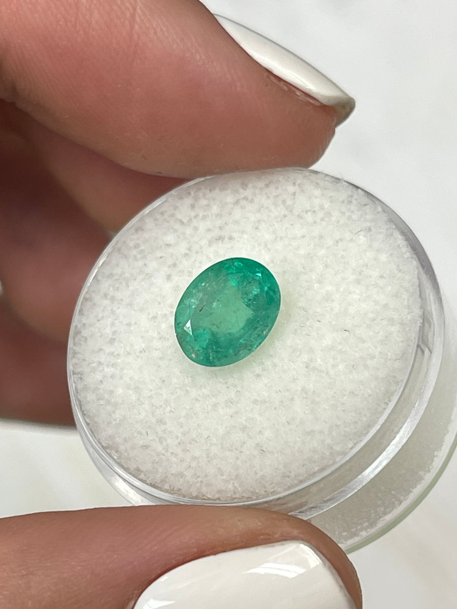 Gorgeous Green Colombian Emerald Gemstone - 1.93 Carats, Oval Cut