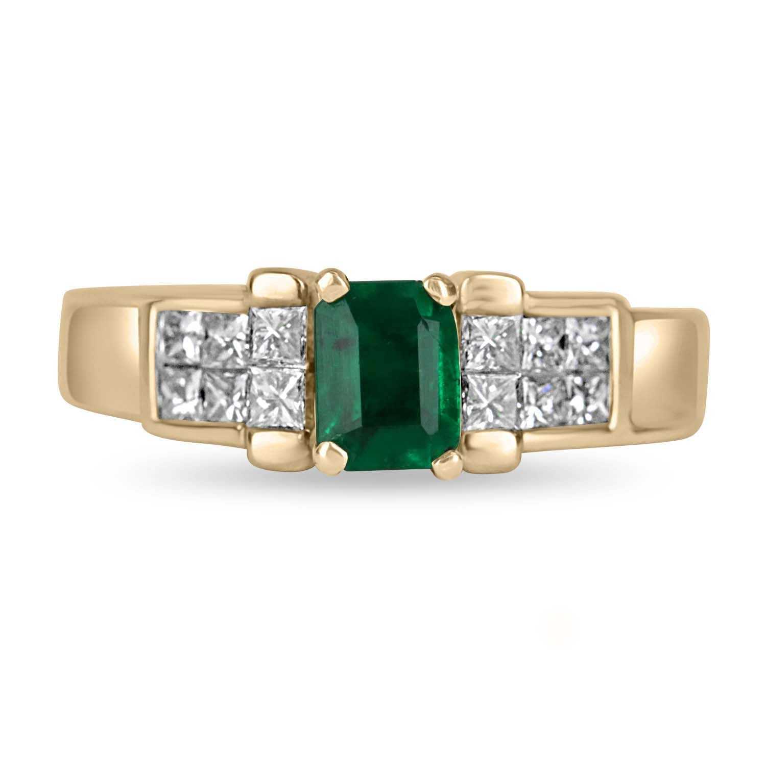 Top Emerald & Princess Tension Diamond Earrings