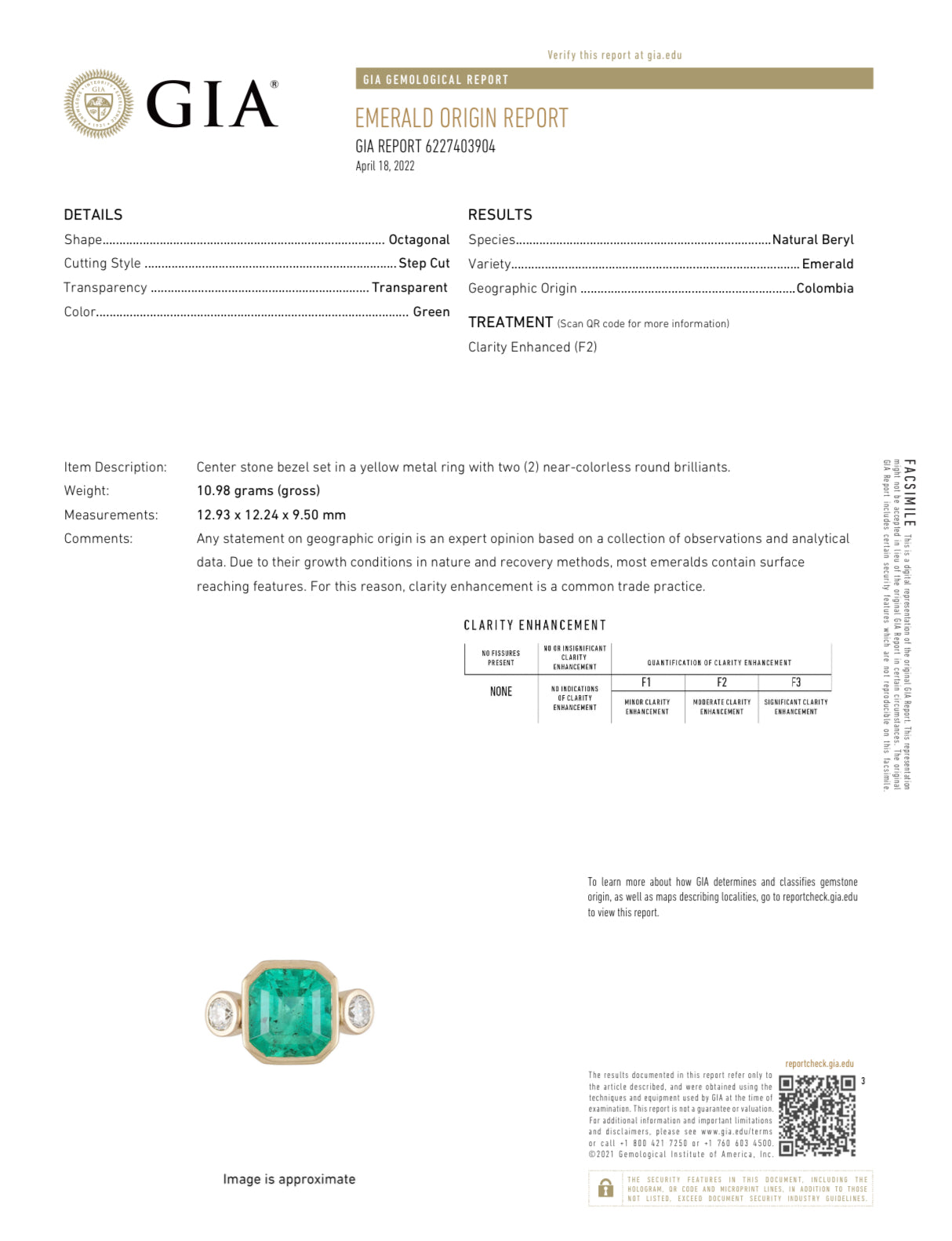 11.02tcw GIA CERTIFIED Colombian Emerald-Emerald Cut & Diamond Three Stone Ring 18K - JR Colombian Emeralds