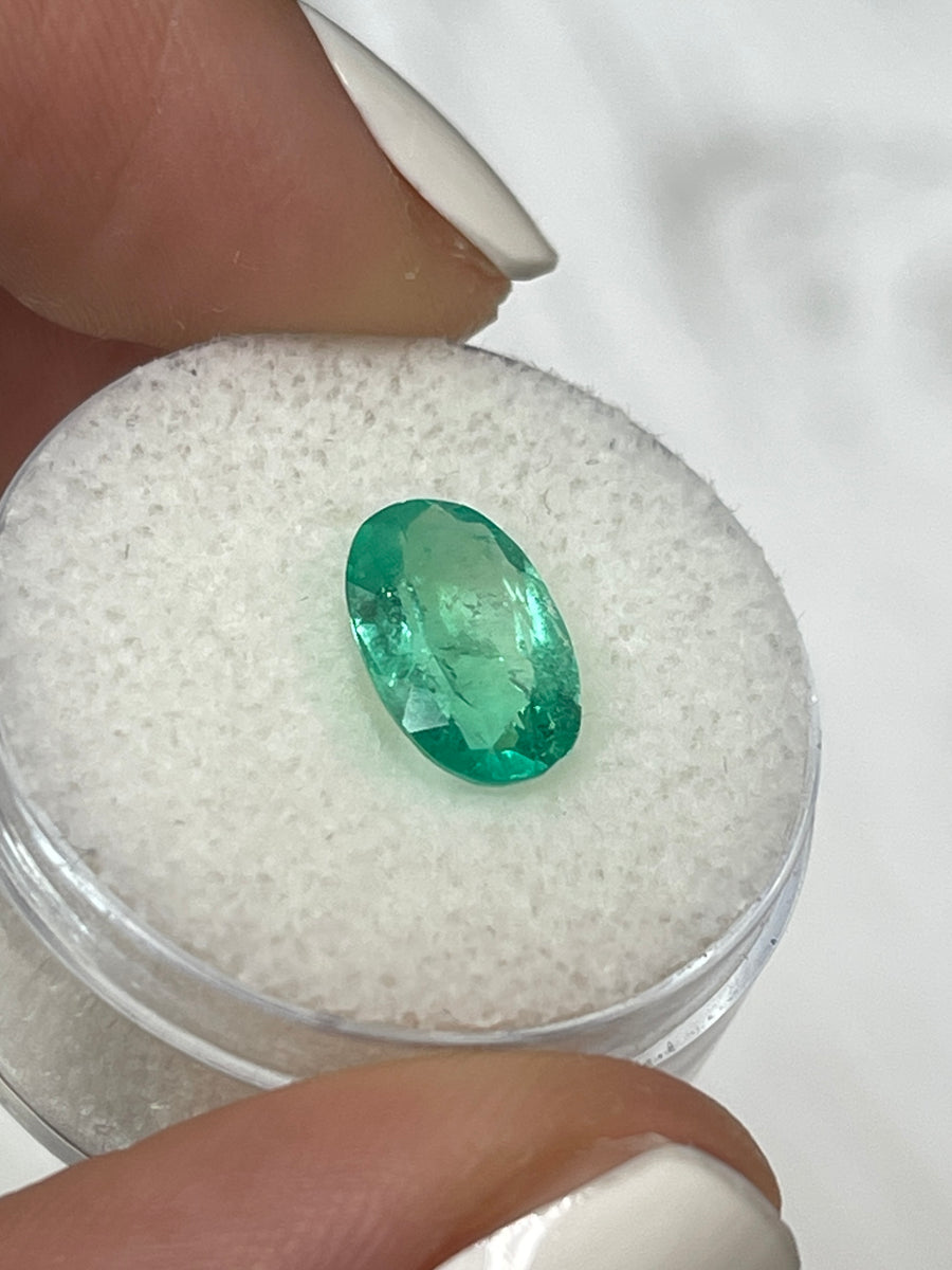 Oval Shaped 1.98 Carat Colombian Emerald in Green