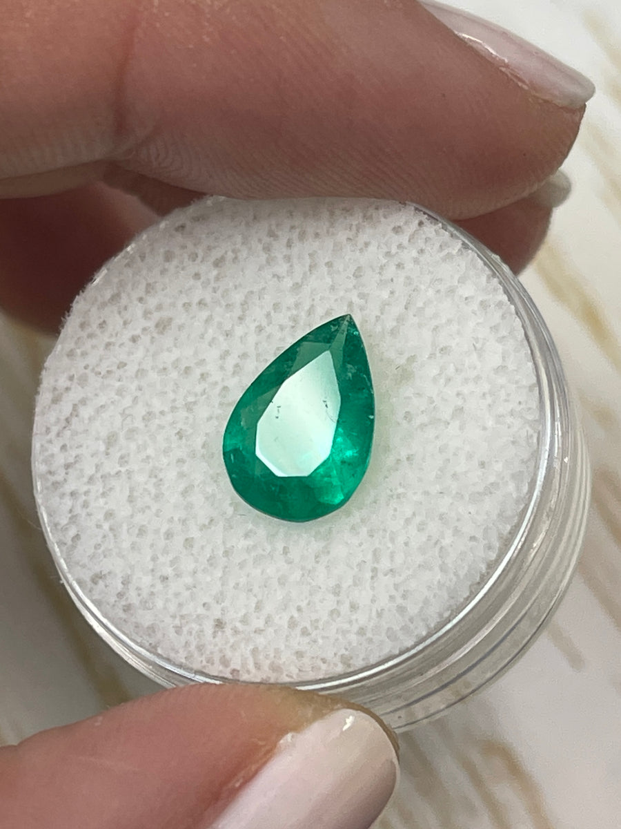 Loose Colombian Emerald - Pear Cut, Rich Green, 1.87 Carats